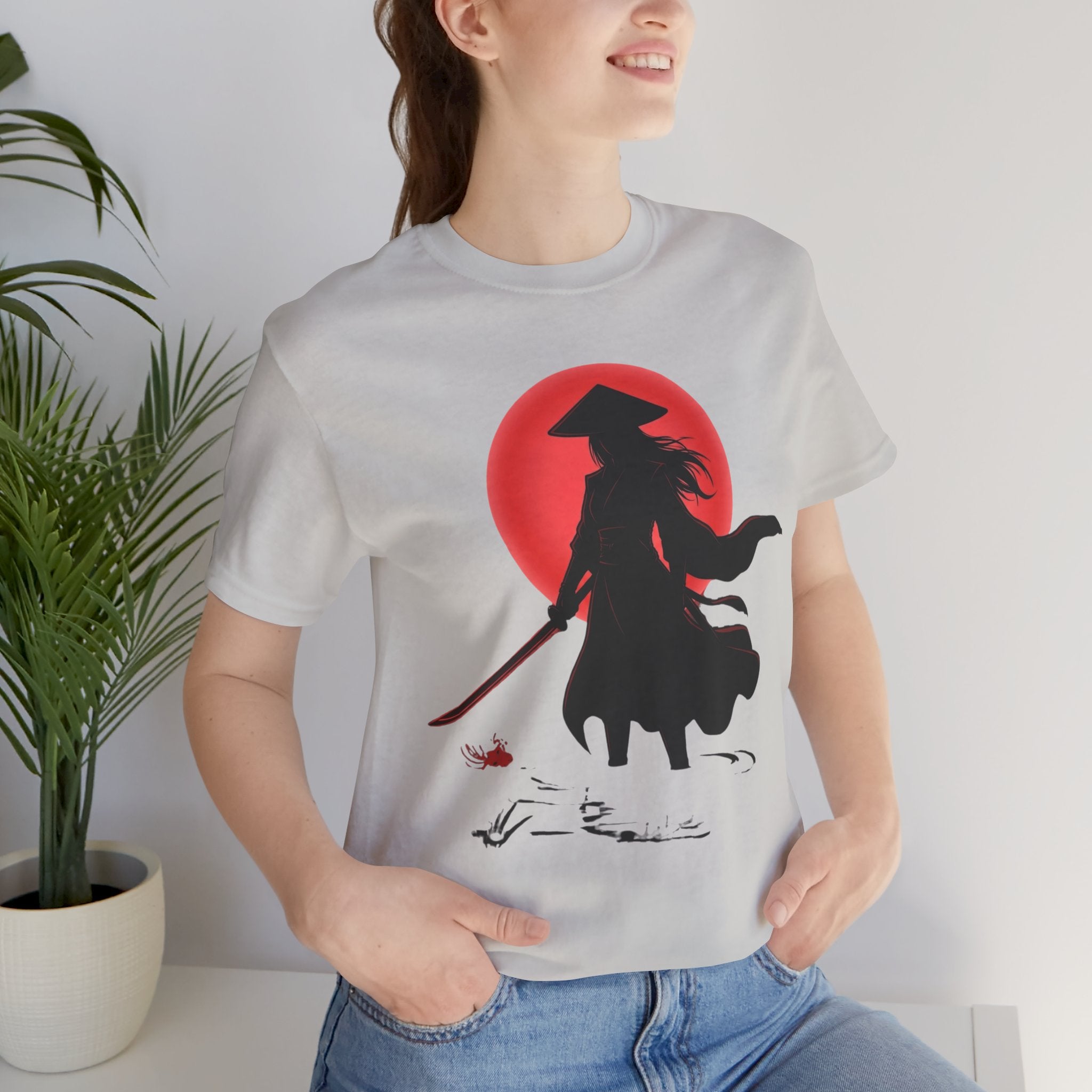 Samurai Red Sun T-Shirt — Minimal Japanese Aesthetic Tee