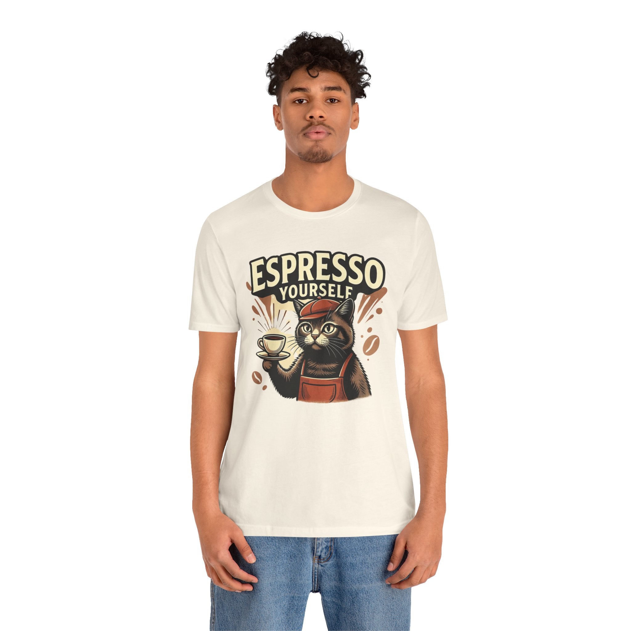 Espresso Yourself Cat T-Shirt — Funny Coffee Lover Tee