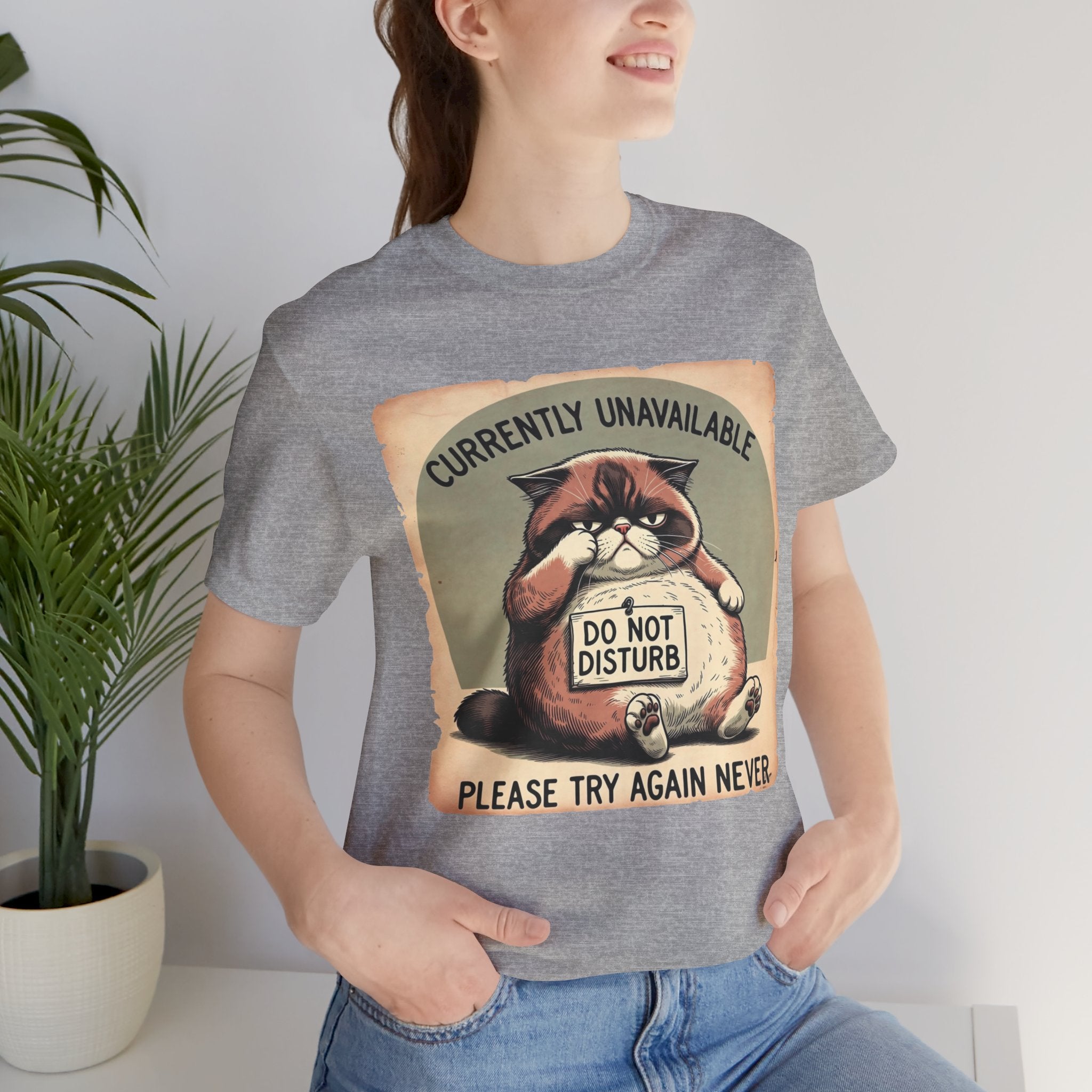 Currently Unavailable Cat T-Shirt | Funny Lazy Cat Tee | Do Not Disturb Shirt | Introvert Humor Graphic Tee | Gift for Cat Lovers