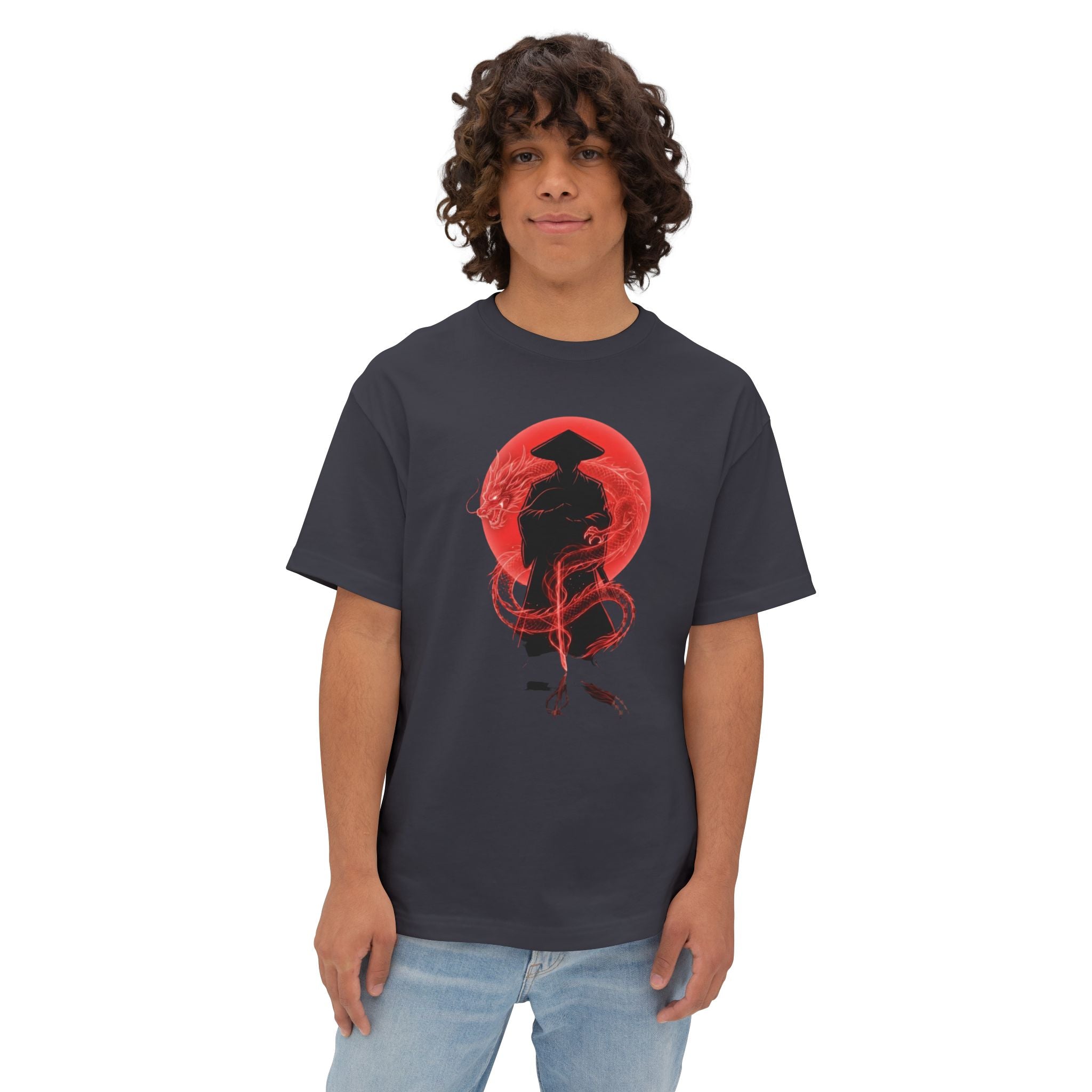 Red Moon Samurai Oversized Boxy Tee