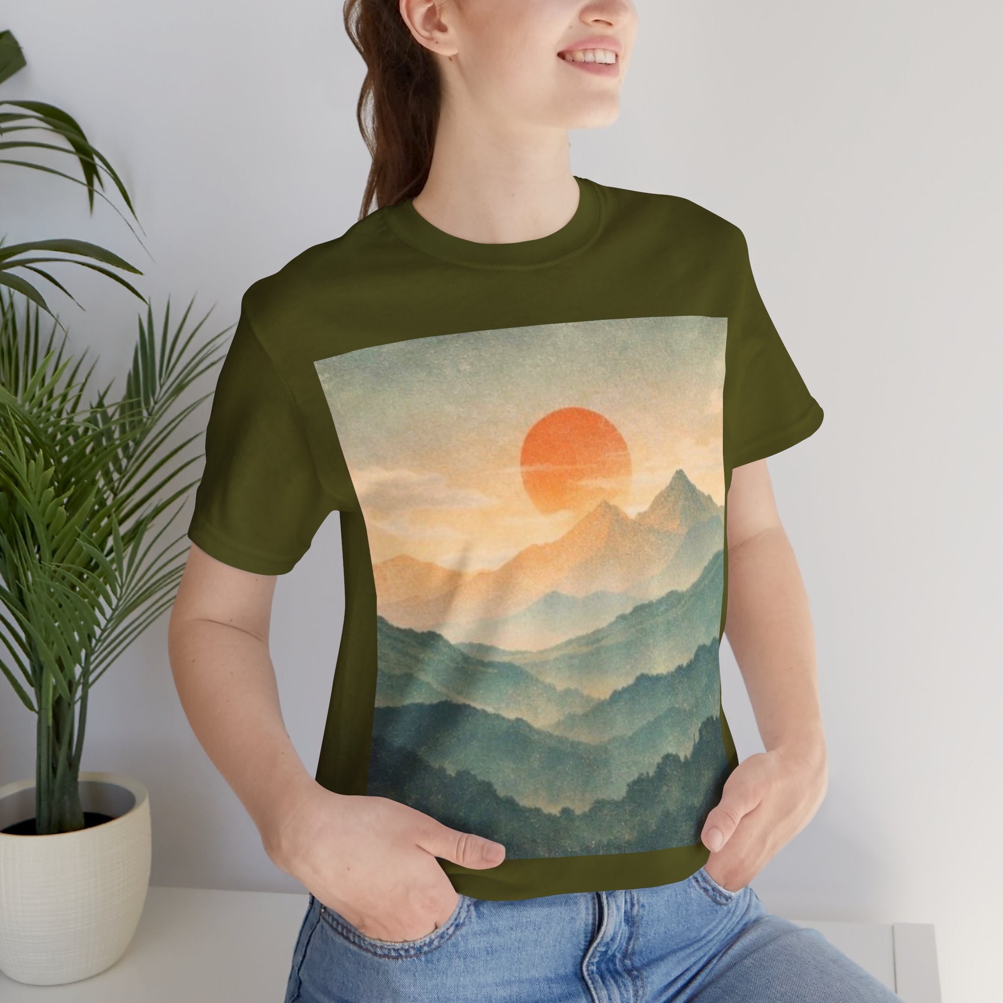 Sunset Serenity Mountain —Outdoor Graphic T-Shirt