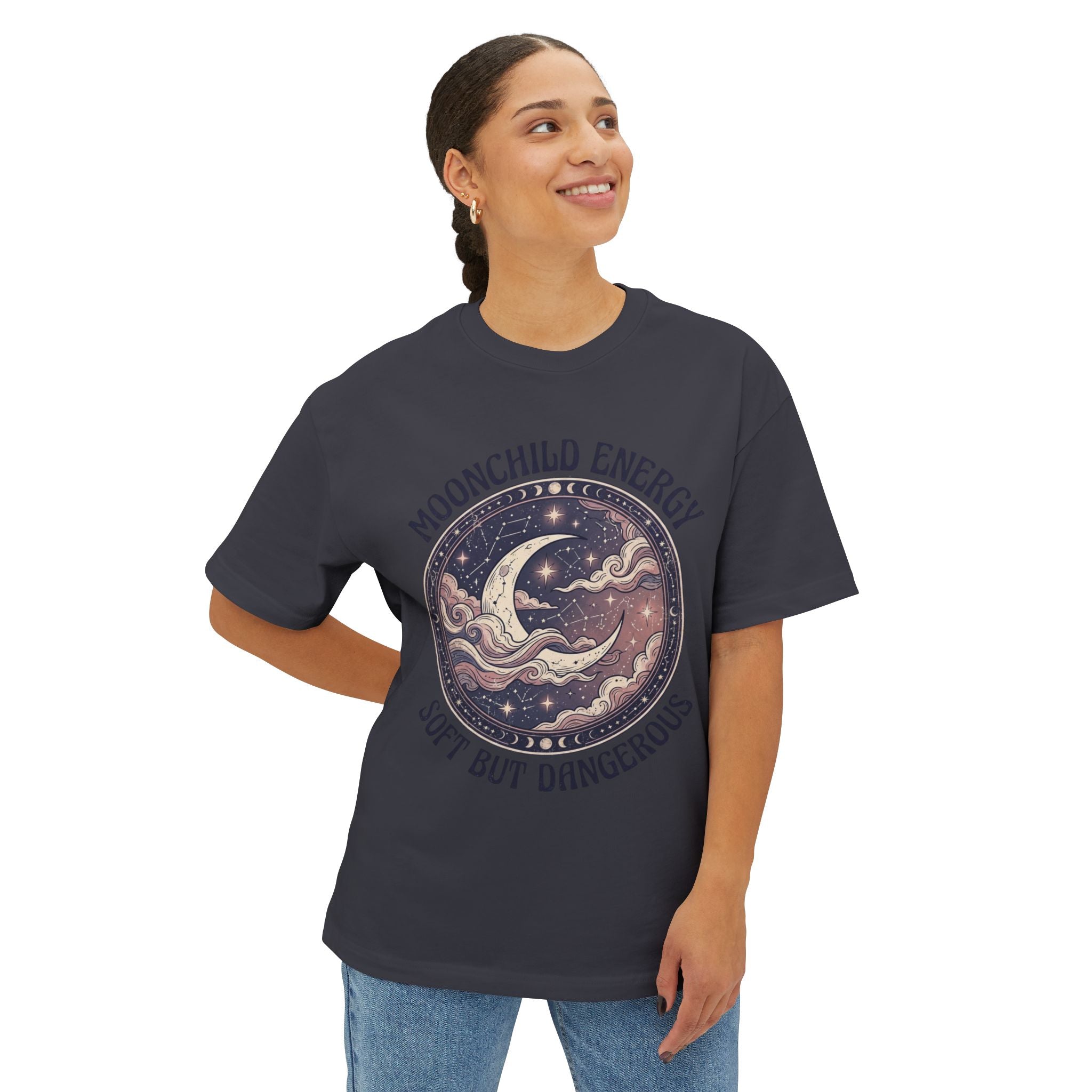 Moonchild Energy T-Shirt — "Soft but Dangerous" Oversized Boxy Tee