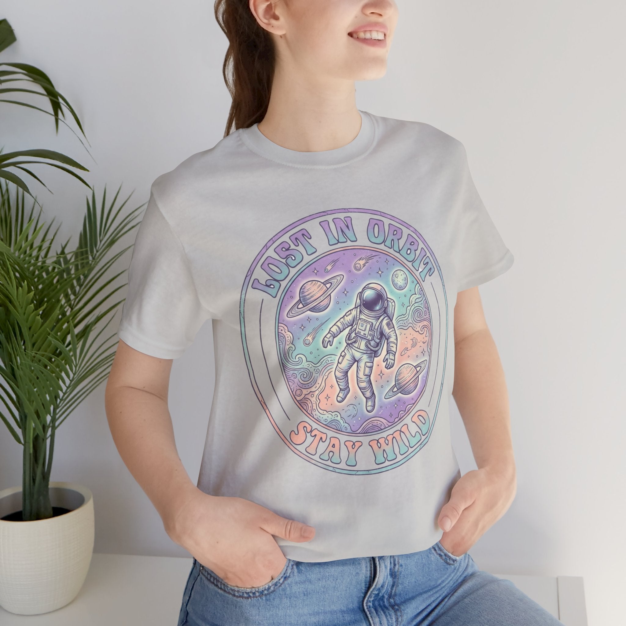 Astronaut T-Shirt — "Lost in Orbit Stay Wild" Vintage Space Tee
