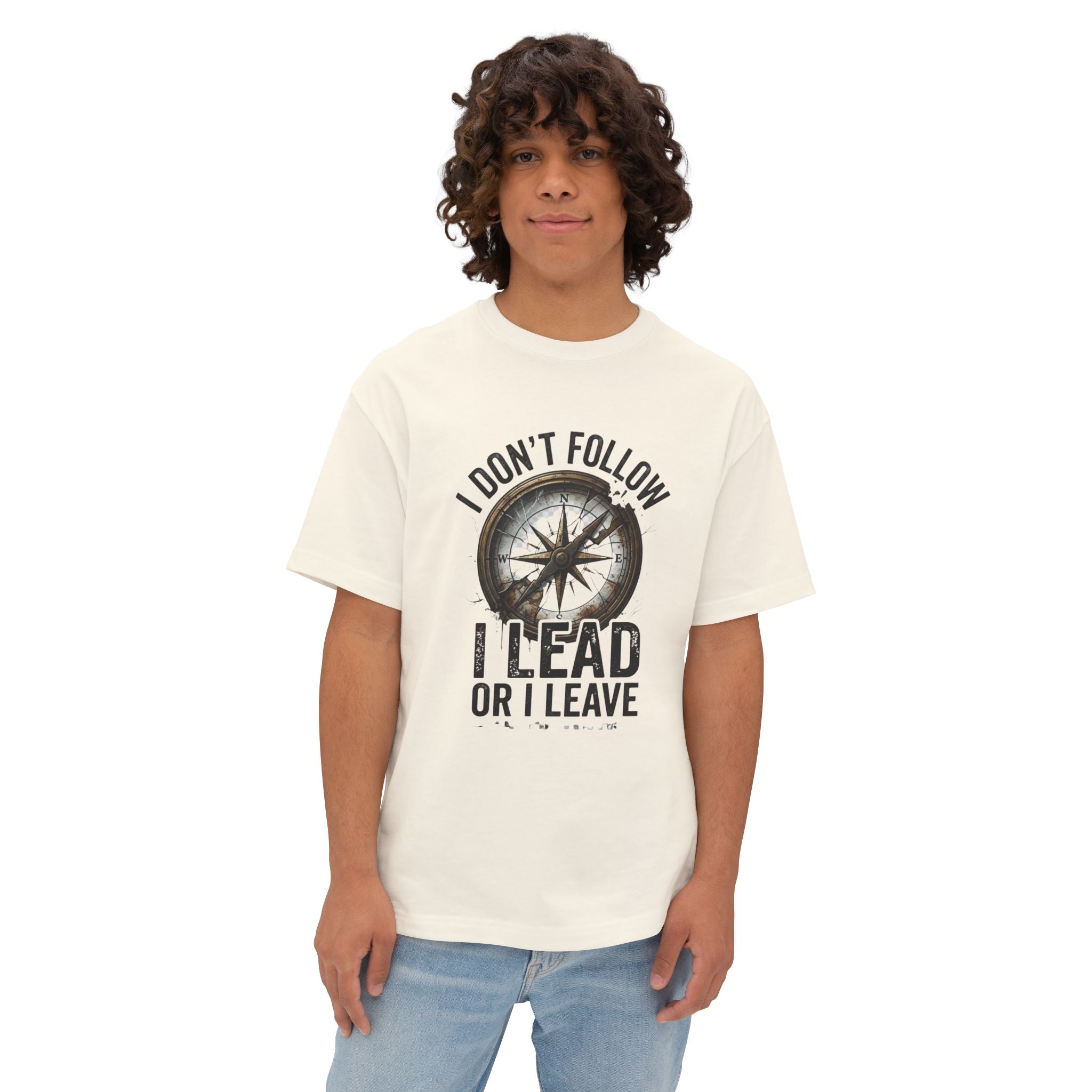 Lead, Don't Follow — Motivational Boxy T-Shirt