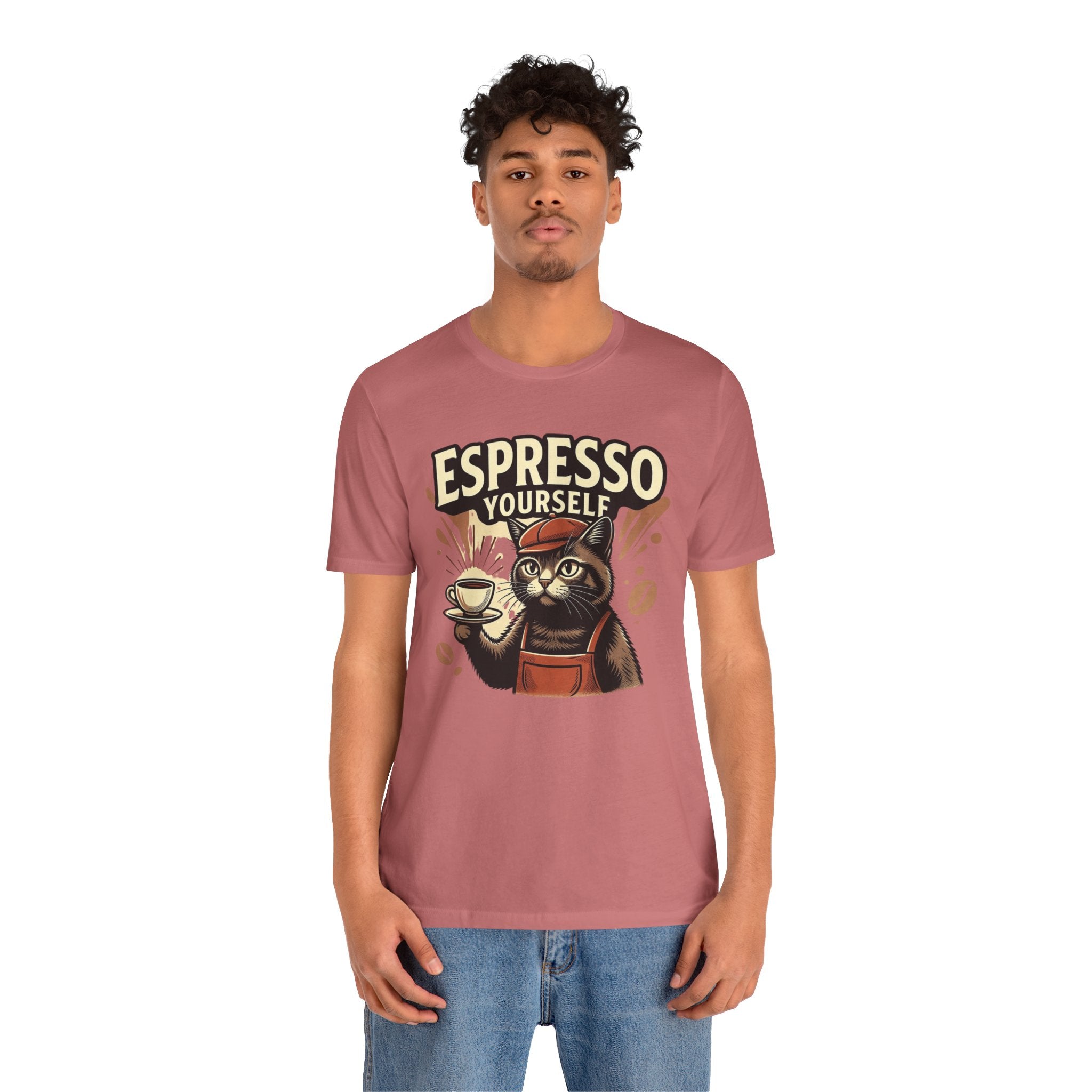 Espresso Yourself Cat T-Shirt — Funny Coffee Lover Tee