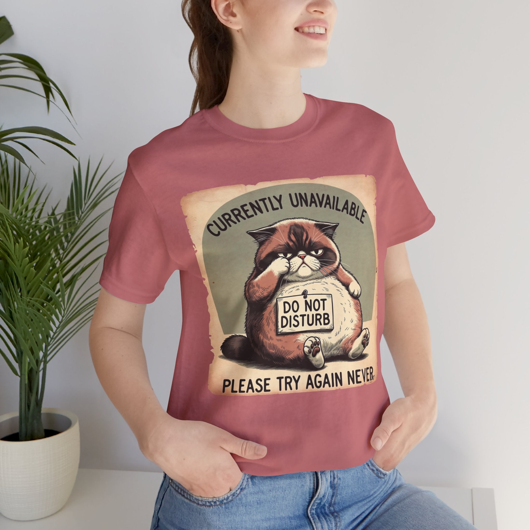 Currently Unavailable Cat T-Shirt | Funny Lazy Cat Tee | Do Not Disturb Shirt | Introvert Humor Graphic Tee | Gift for Cat Lovers