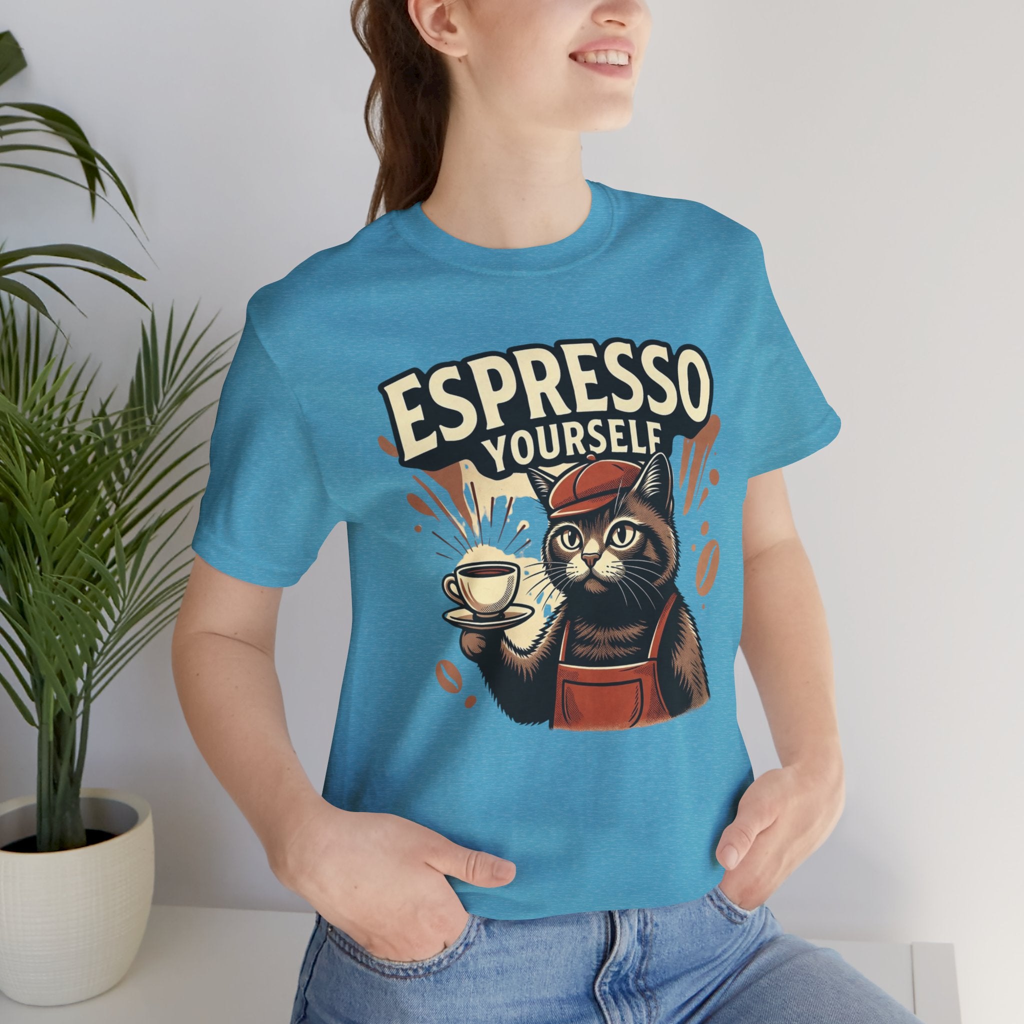 Espresso Yourself Cat T-Shirt — Funny Coffee Lover Tee
