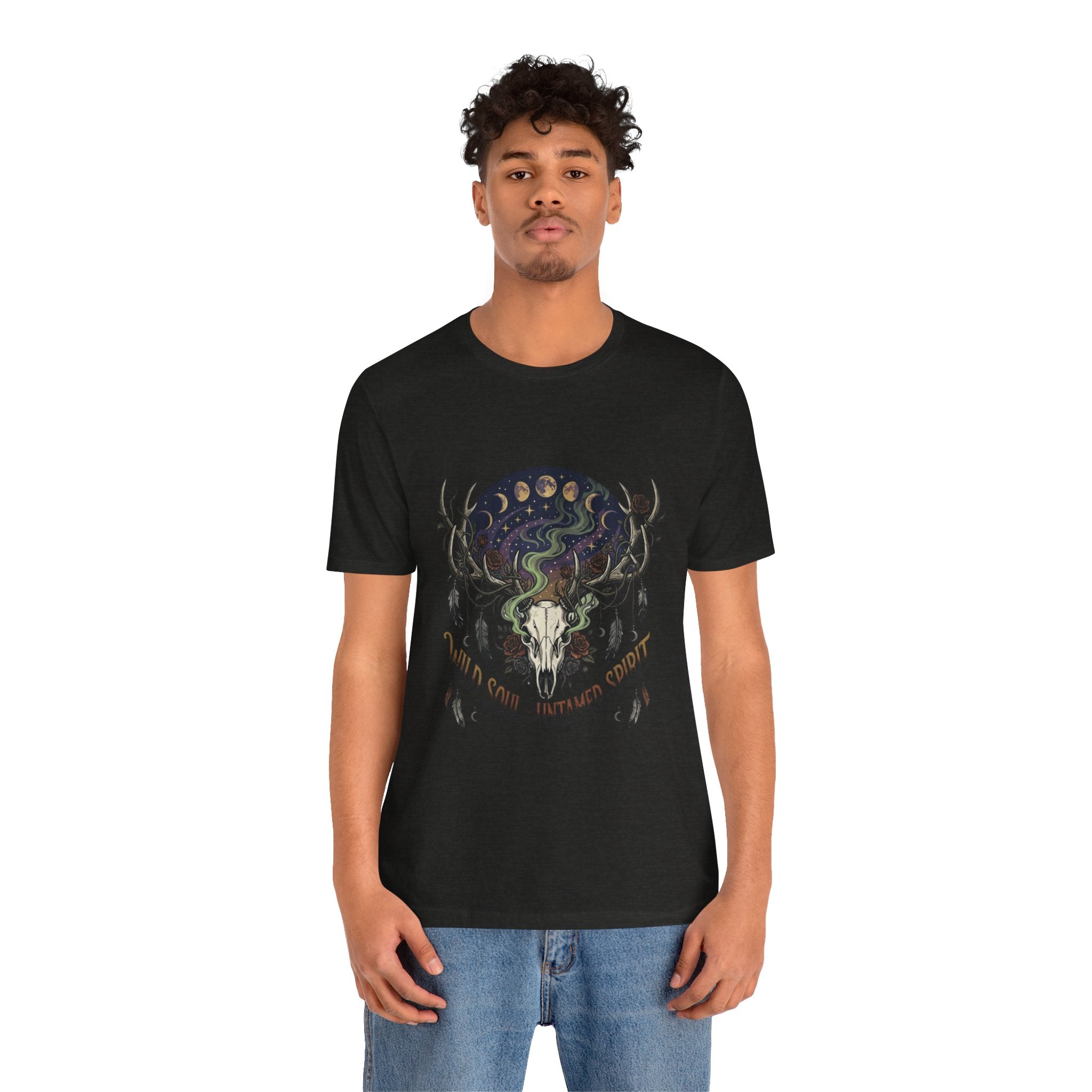 Wild Soul Tee — Boho Skull & Moon Graphic T-Shirt
