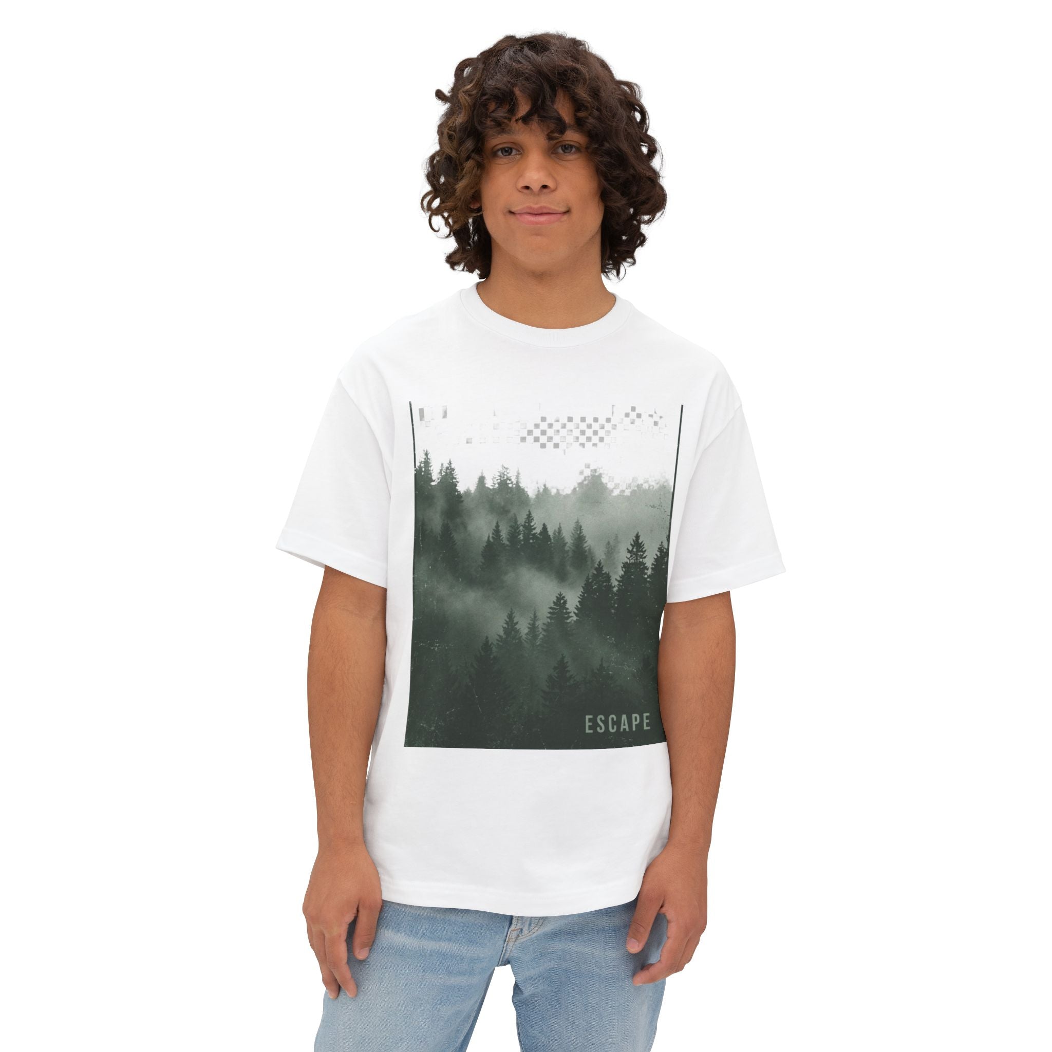 Escape Minimal Forest Graphic Tee — Oversized Boxy Tee