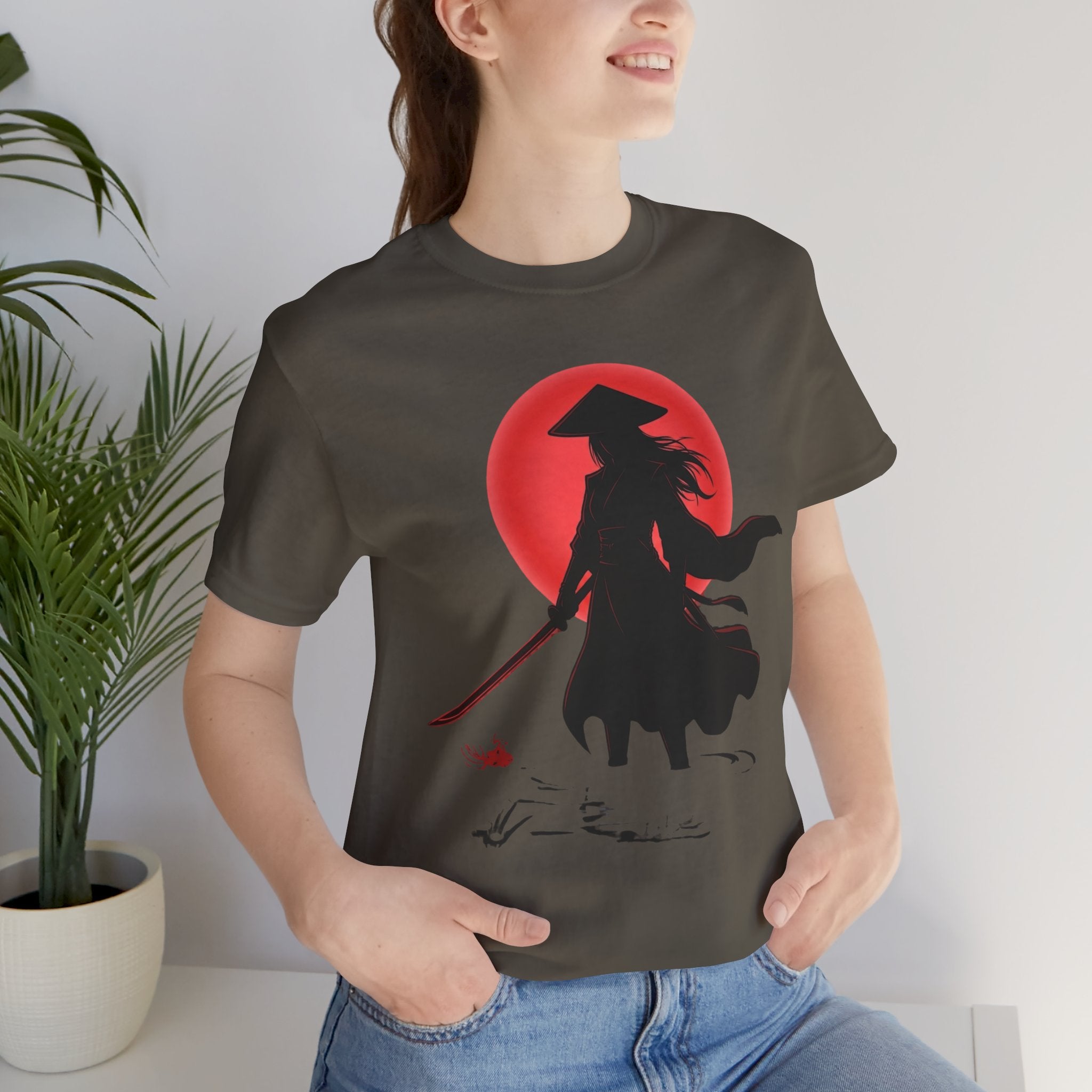 Samurai Red Sun T-Shirt — Minimal Japanese Aesthetic Tee