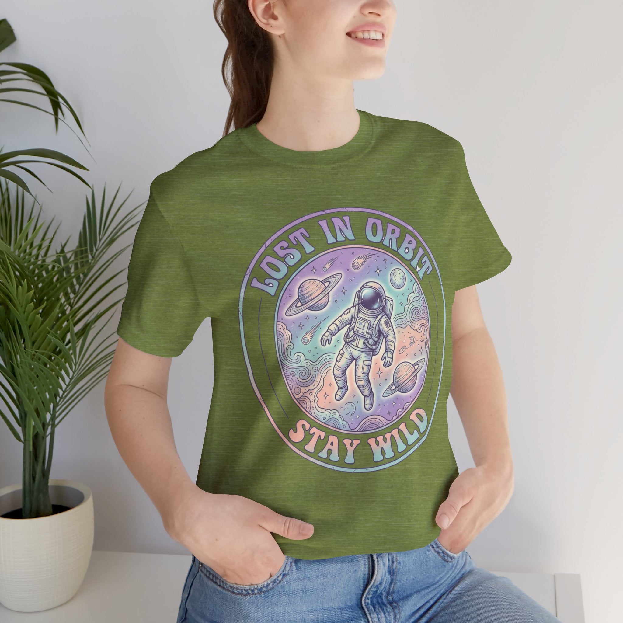 Astronaut T-Shirt — "Lost in Orbit Stay Wild" Vintage Space Tee