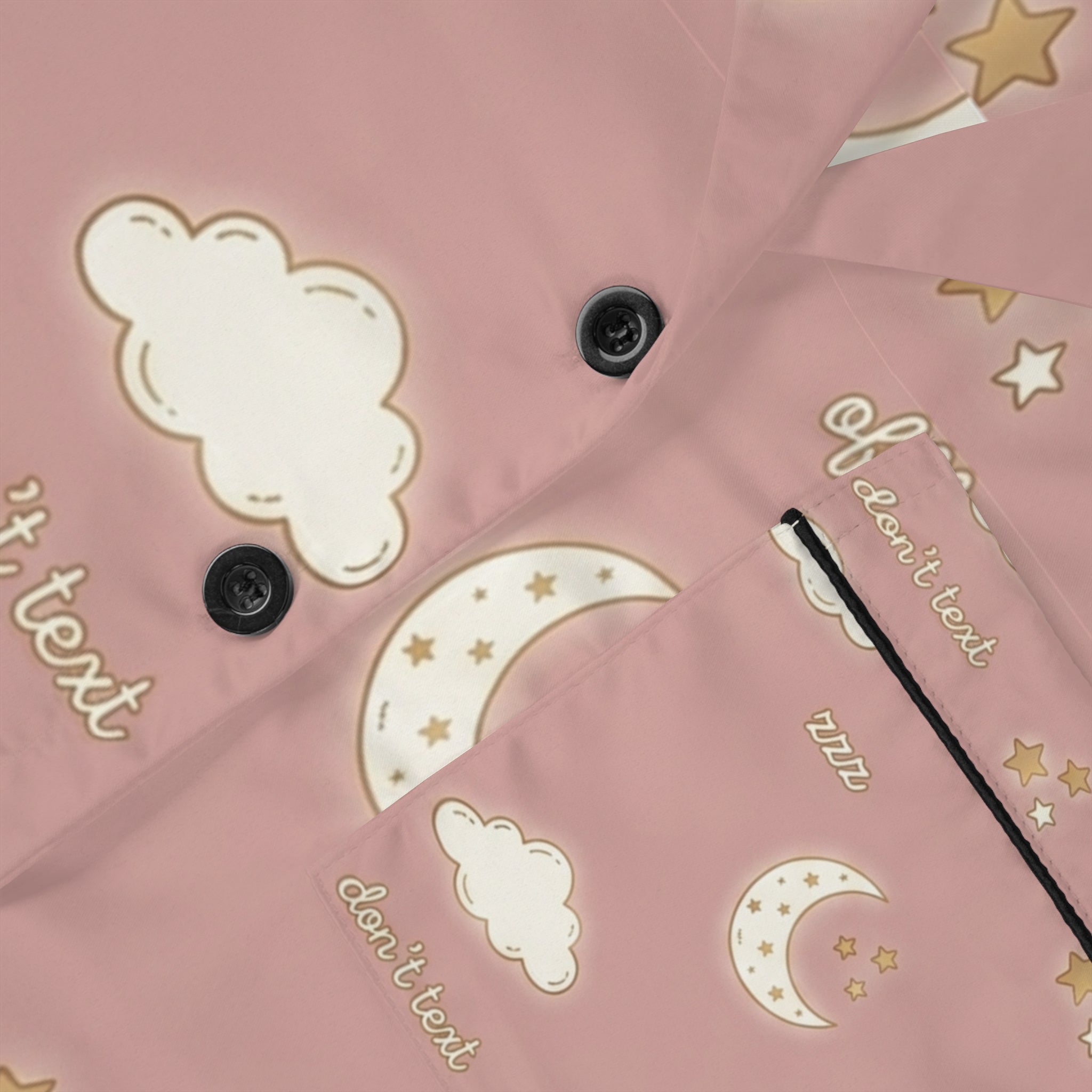 Dreamscape Satin Pajama Set — Blush Moon & Cloud Print Women's Pajamas