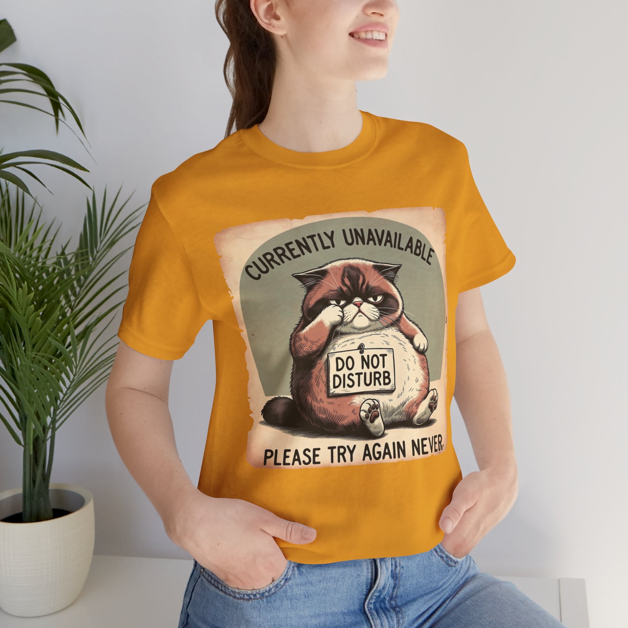 Currently Unavailable Cat T-Shirt | Funny Lazy Cat Tee | Do Not Disturb Shirt | Introvert Humor Graphic Tee | Gift for Cat Lovers