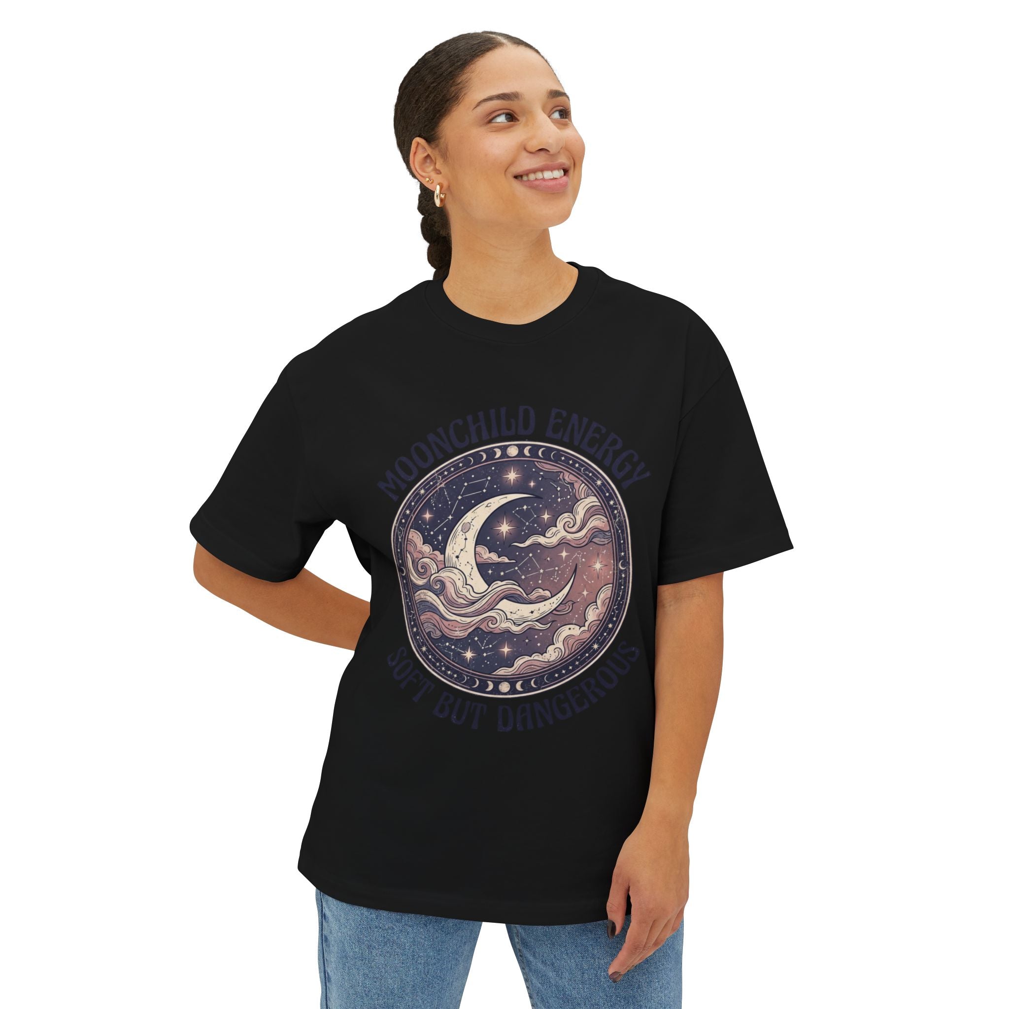 Moonchild Energy T-Shirt — "Soft but Dangerous" Oversized Boxy Tee