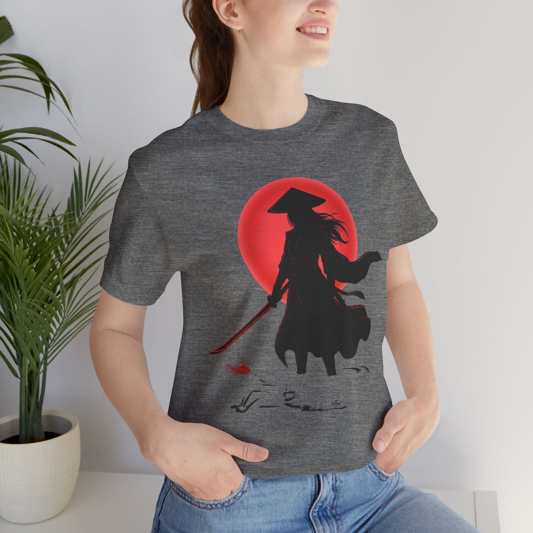 Samurai Red Sun T-Shirt — Minimal Japanese Aesthetic Tee