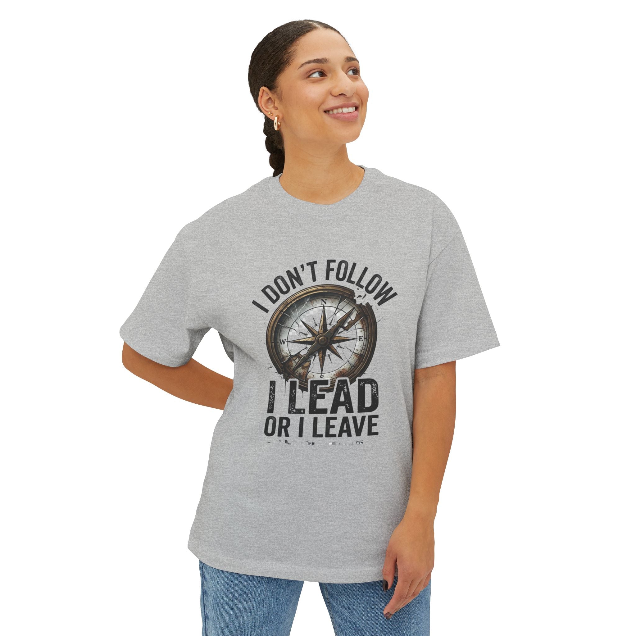 Lead, Don't Follow — Motivational Boxy T-Shirt