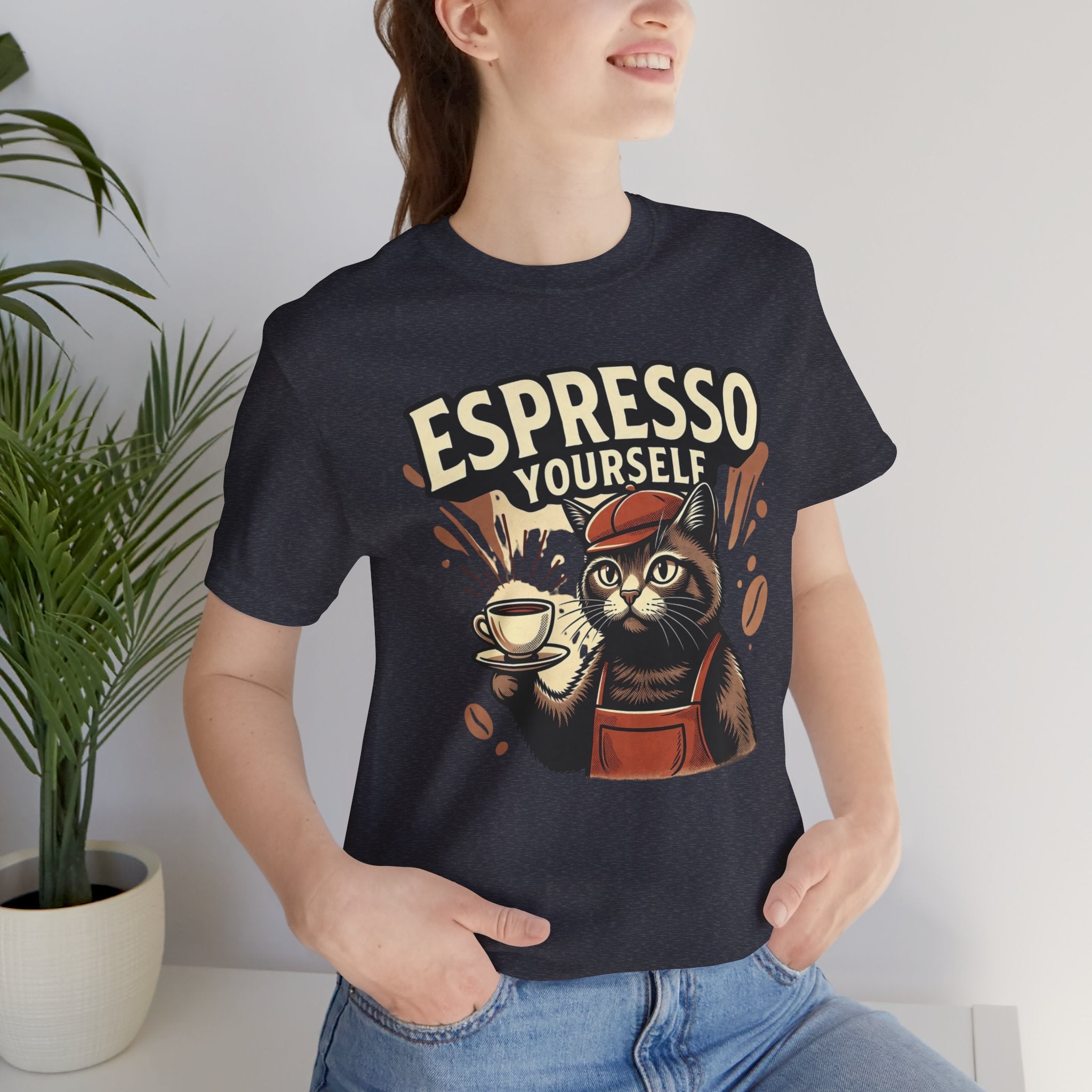 Espresso Yourself Cat T-Shirt — Funny Coffee Lover Tee