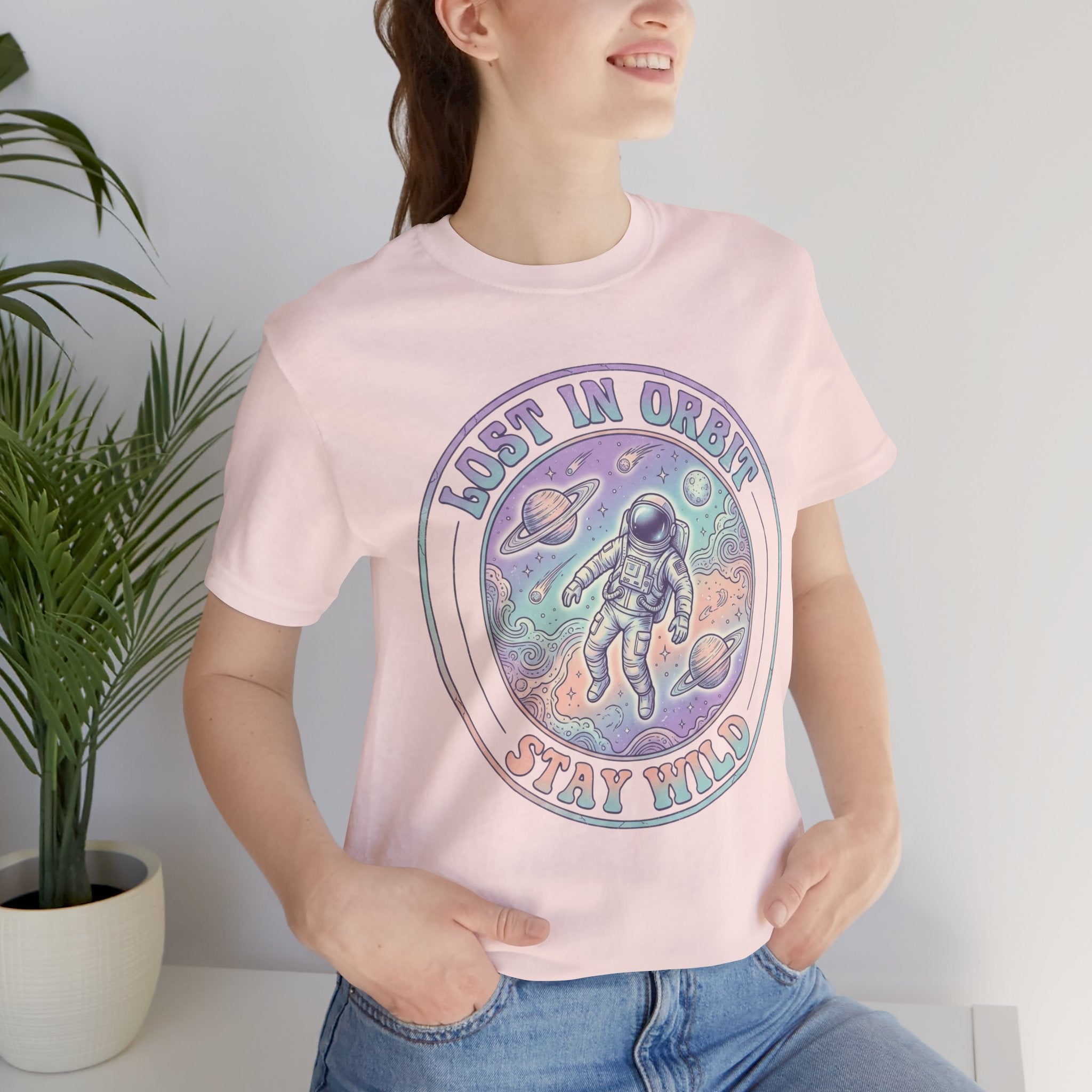 Astronaut T-Shirt — "Lost in Orbit Stay Wild" Vintage Space Tee