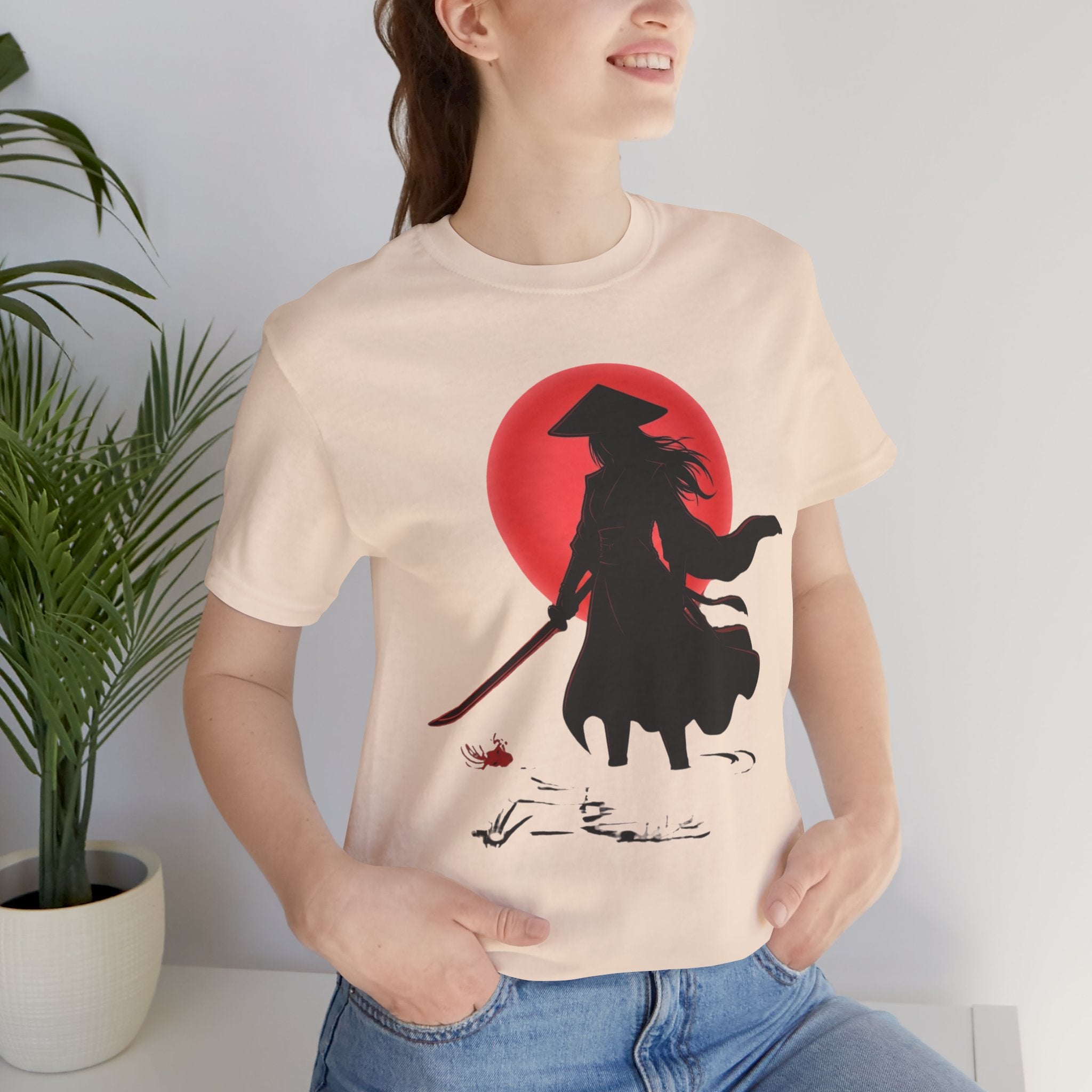 Samurai Red Sun T-Shirt — Minimal Japanese Aesthetic Tee