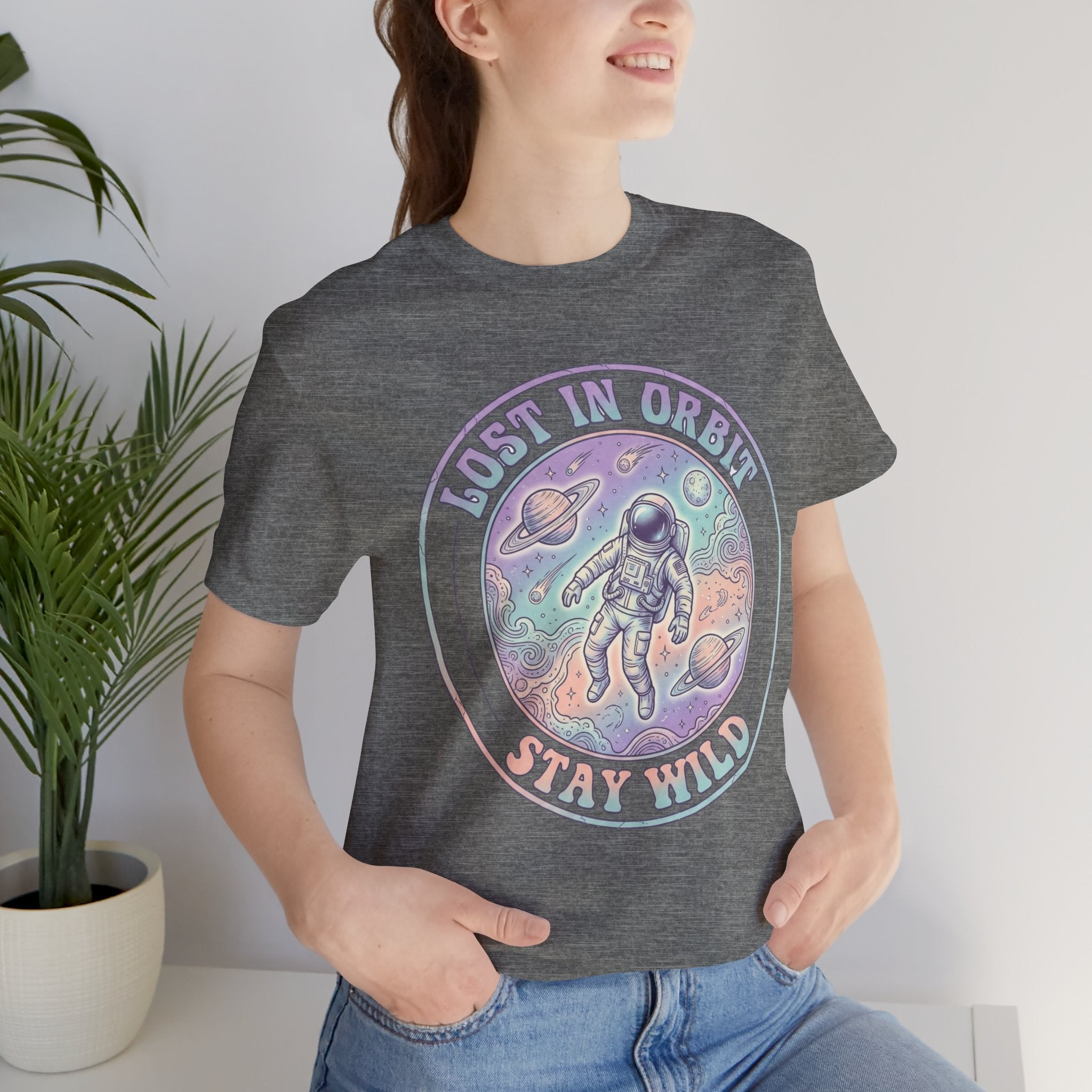 Astronaut T-Shirt — "Lost in Orbit Stay Wild" Vintage Space Tee
