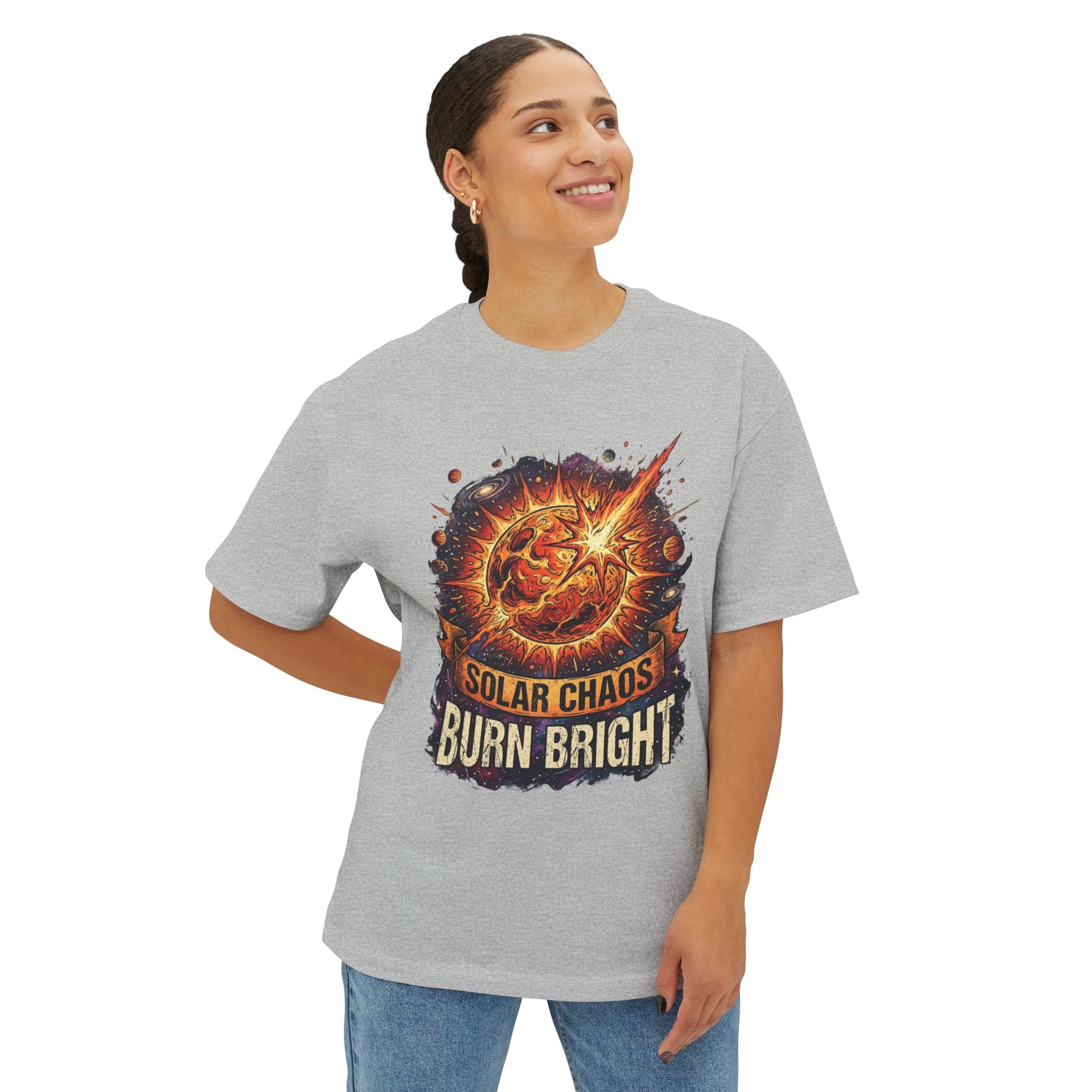 Solar Chaos "Burn Bright" Oversized Boxy Tee