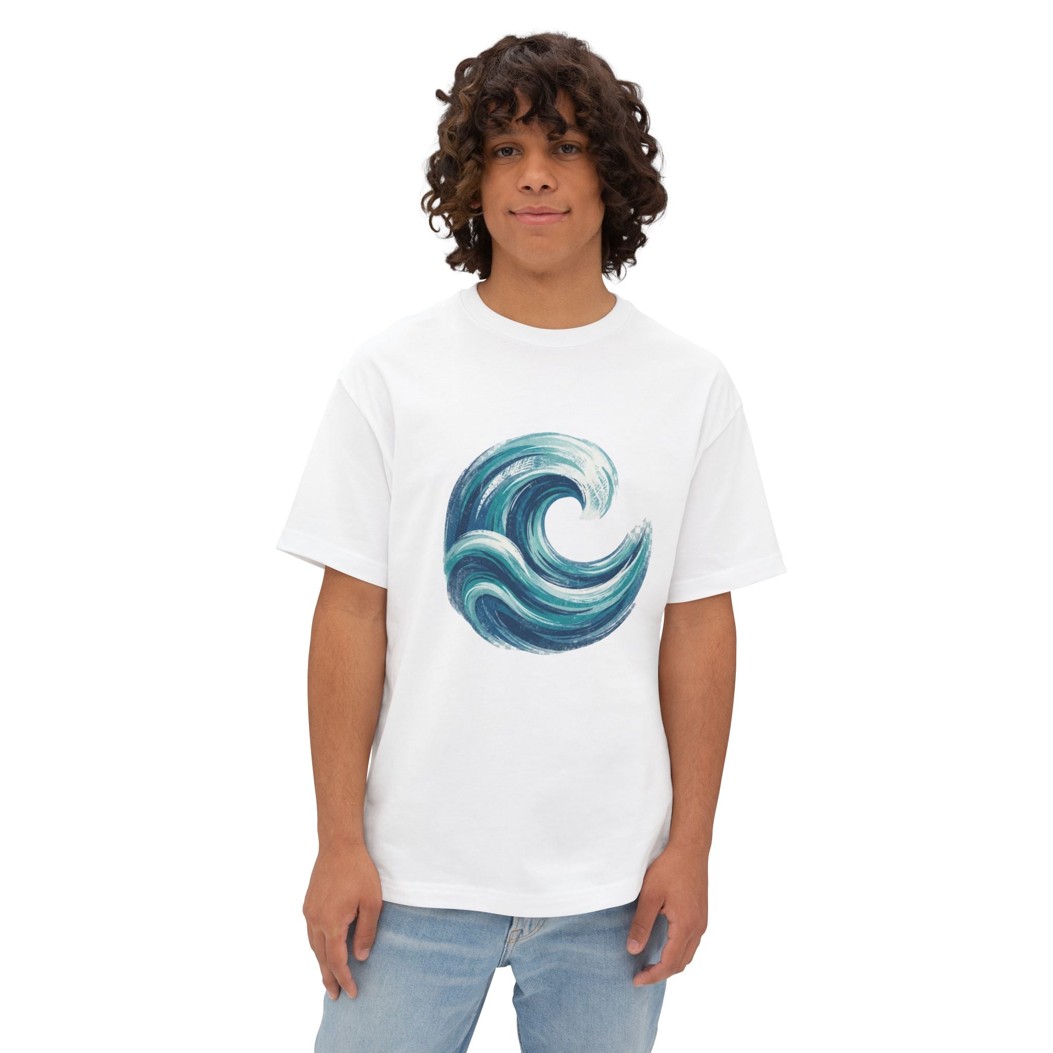 Ocean Wave Graphic Tee – Unisex Oversized Boxy Tee