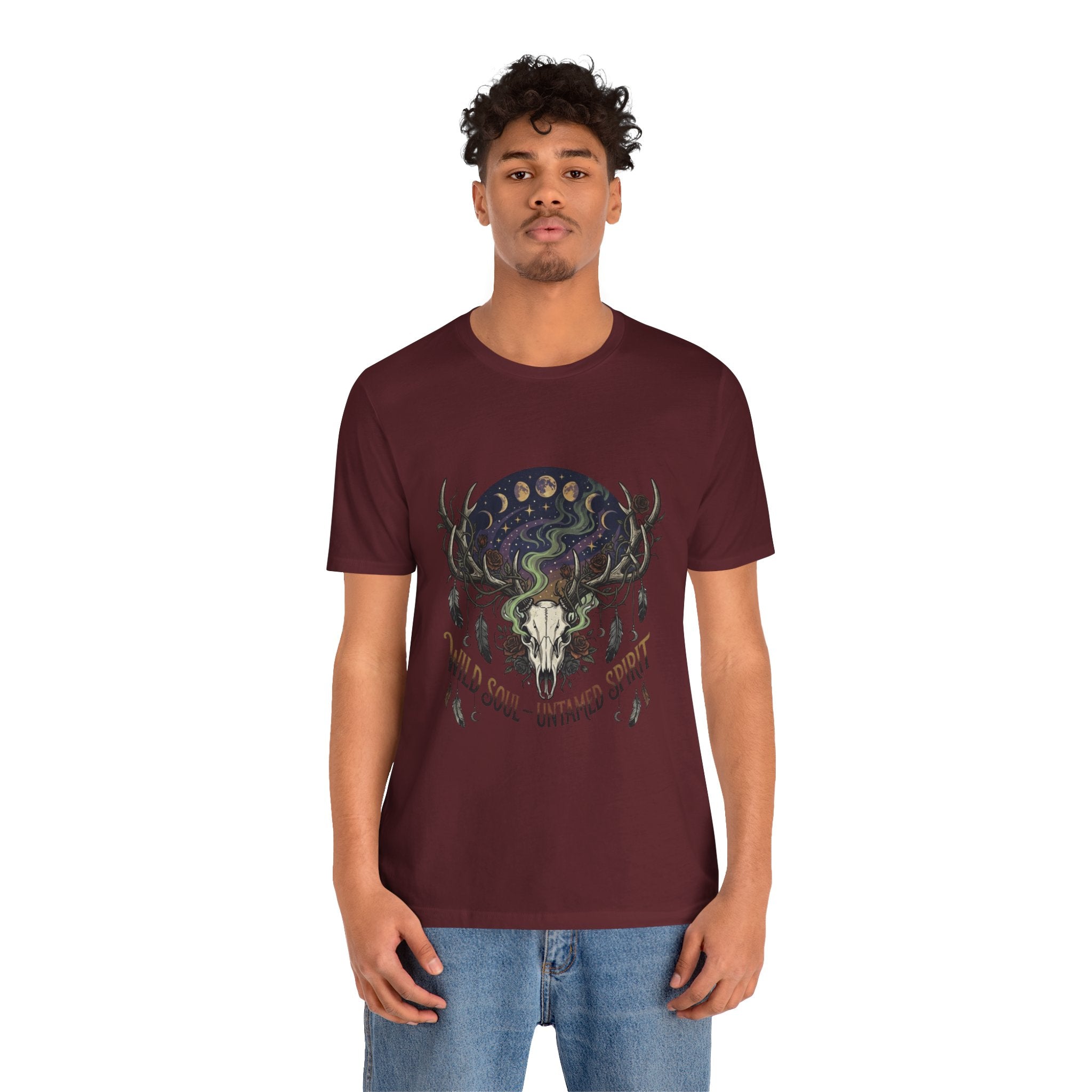 Wild Soul Tee — Boho Skull & Moon Graphic T-Shirt