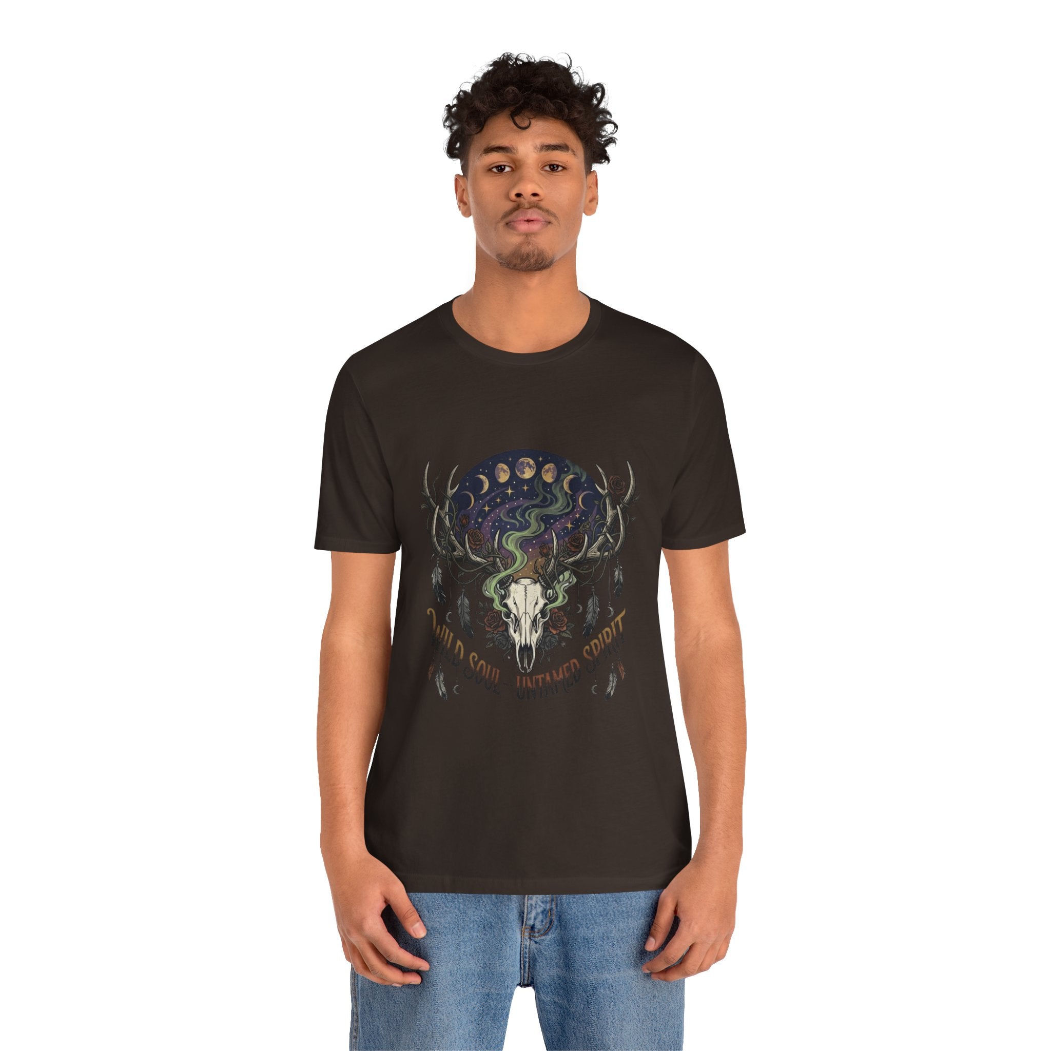Wild Soul Tee — Boho Skull & Moon Graphic T-Shirt