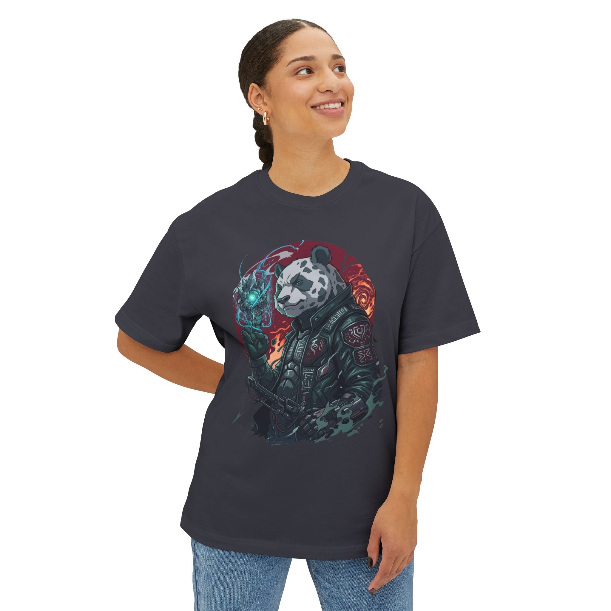 Cyber Panda Oversized Tee — Primal Circuit Collection