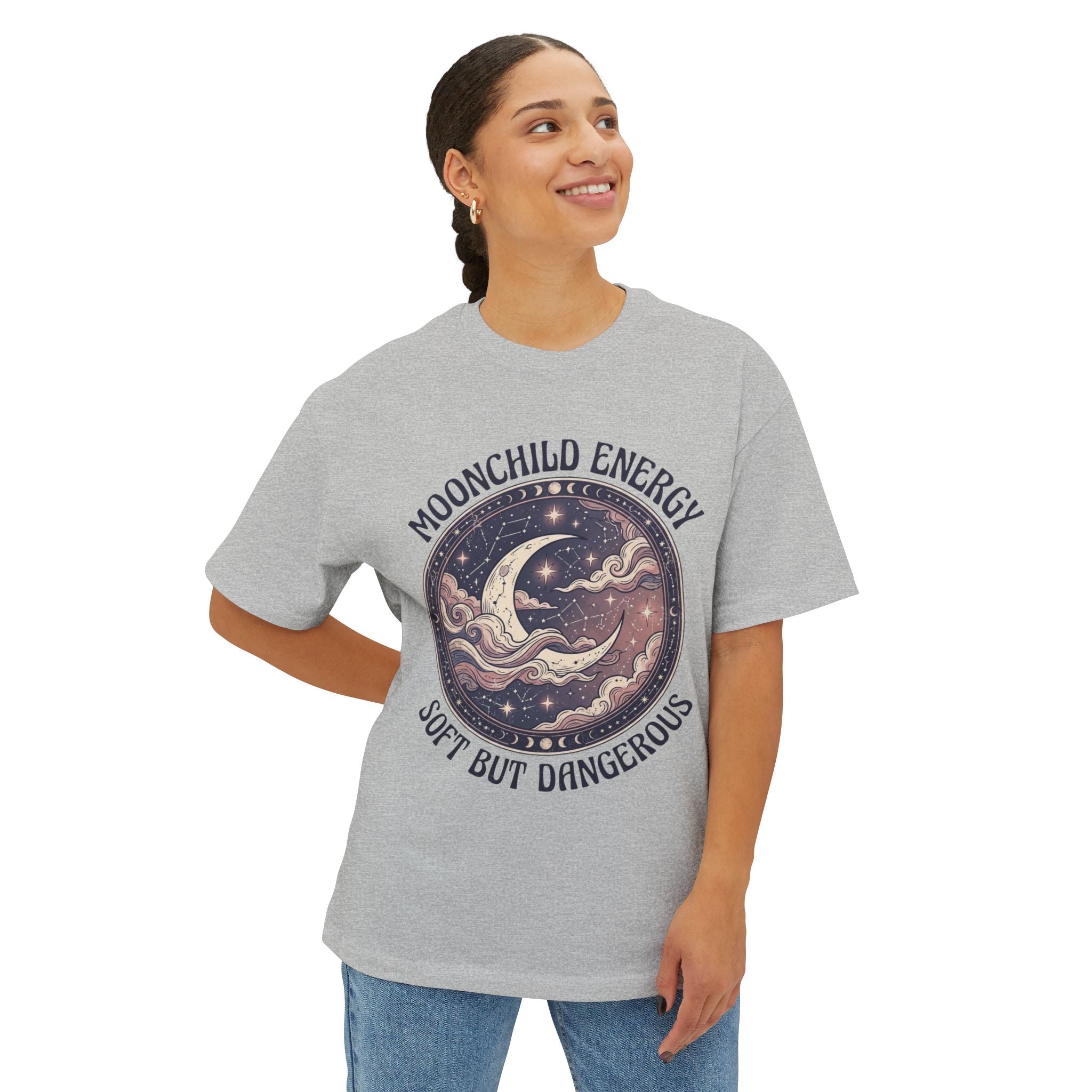 Moonchild Energy T-Shirt — "Soft but Dangerous" Oversized Boxy Tee