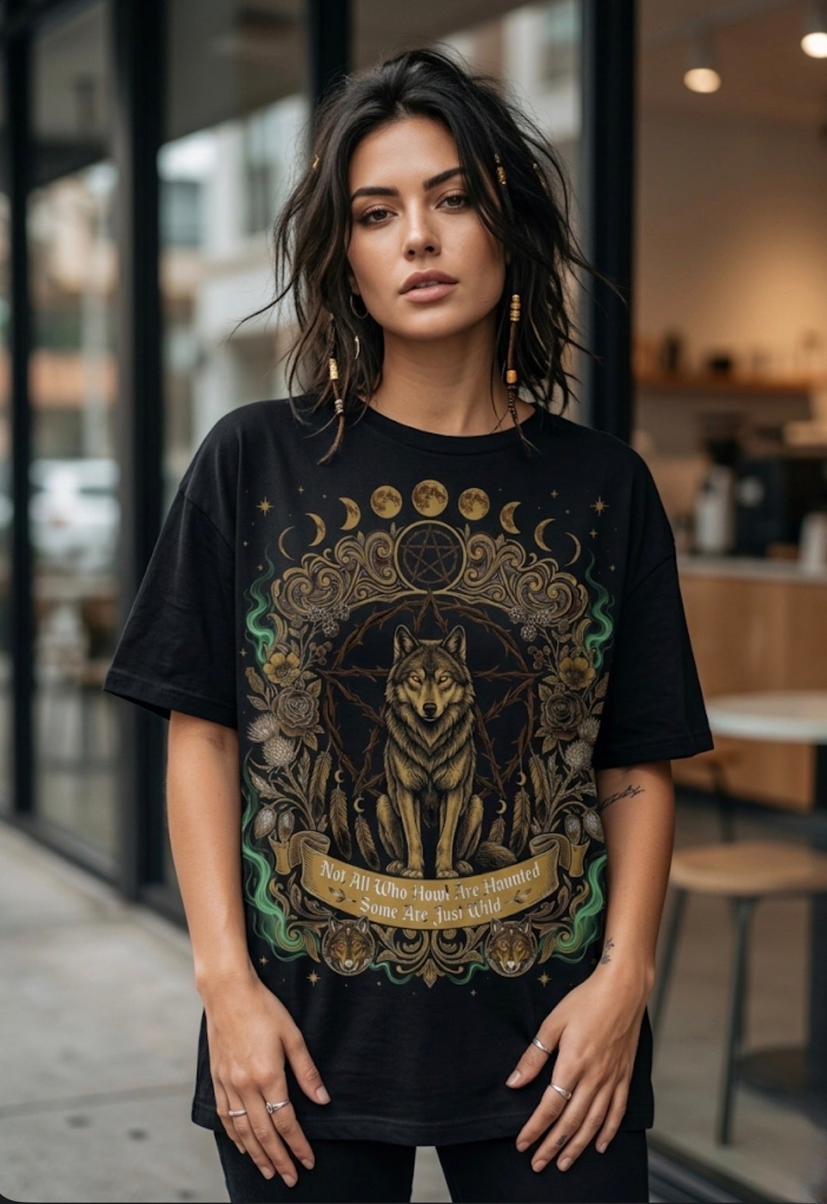 Wild Soul Wolf Mystic Moon T‑Shirt