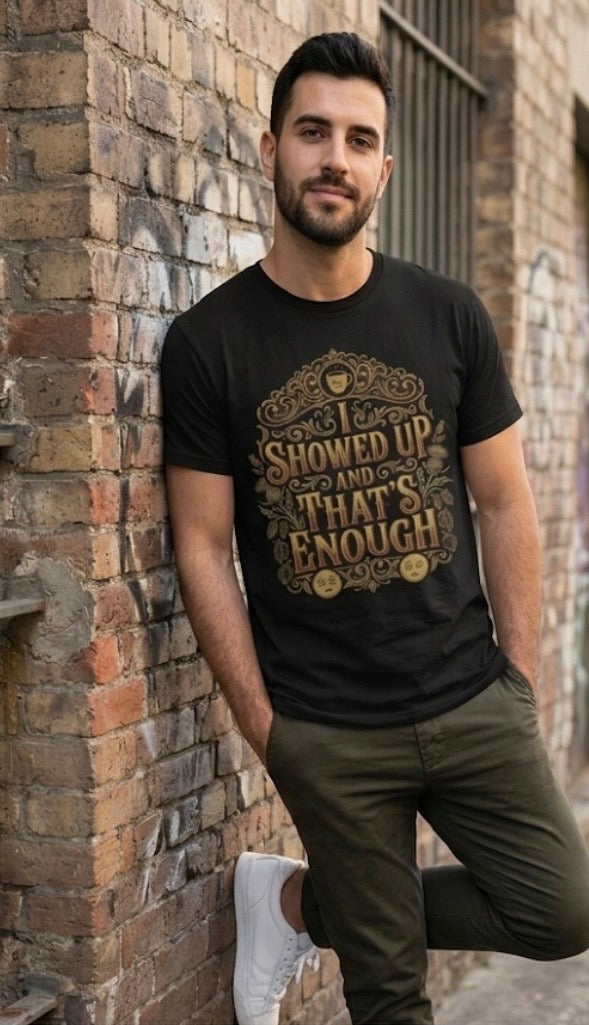 Showed Up And That's Enough T-Shirt — Inspirational Casual Tee