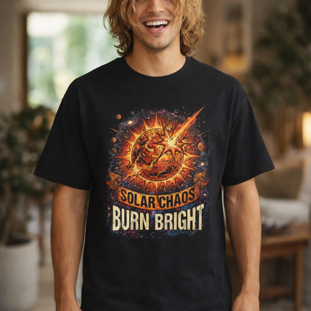 Solar Chaos "Burn Bright" Oversized Boxy Tee