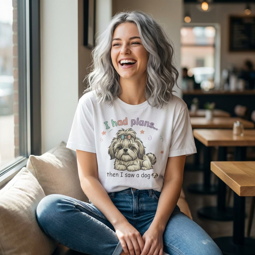 I Had Plans… Then I Saw a Dog T‑Shirt — Funny Dog Lover Tee
