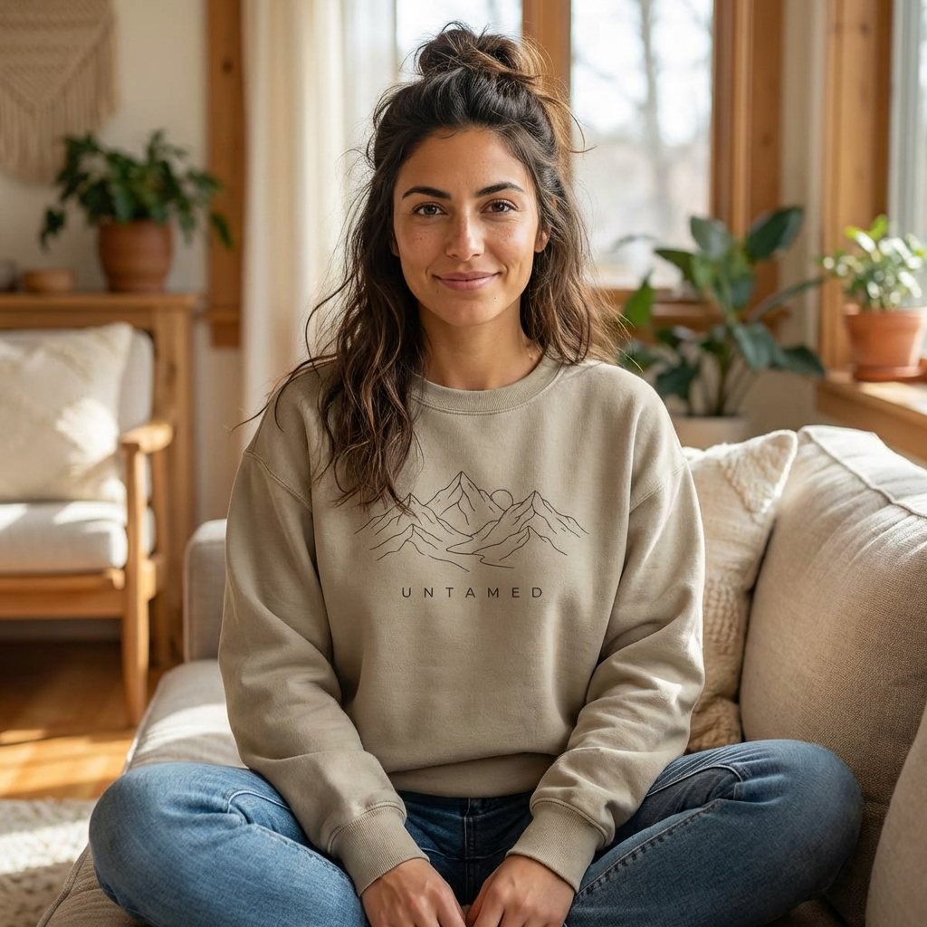 Untamed Minimal Mountain Crewneck Sweatshirt