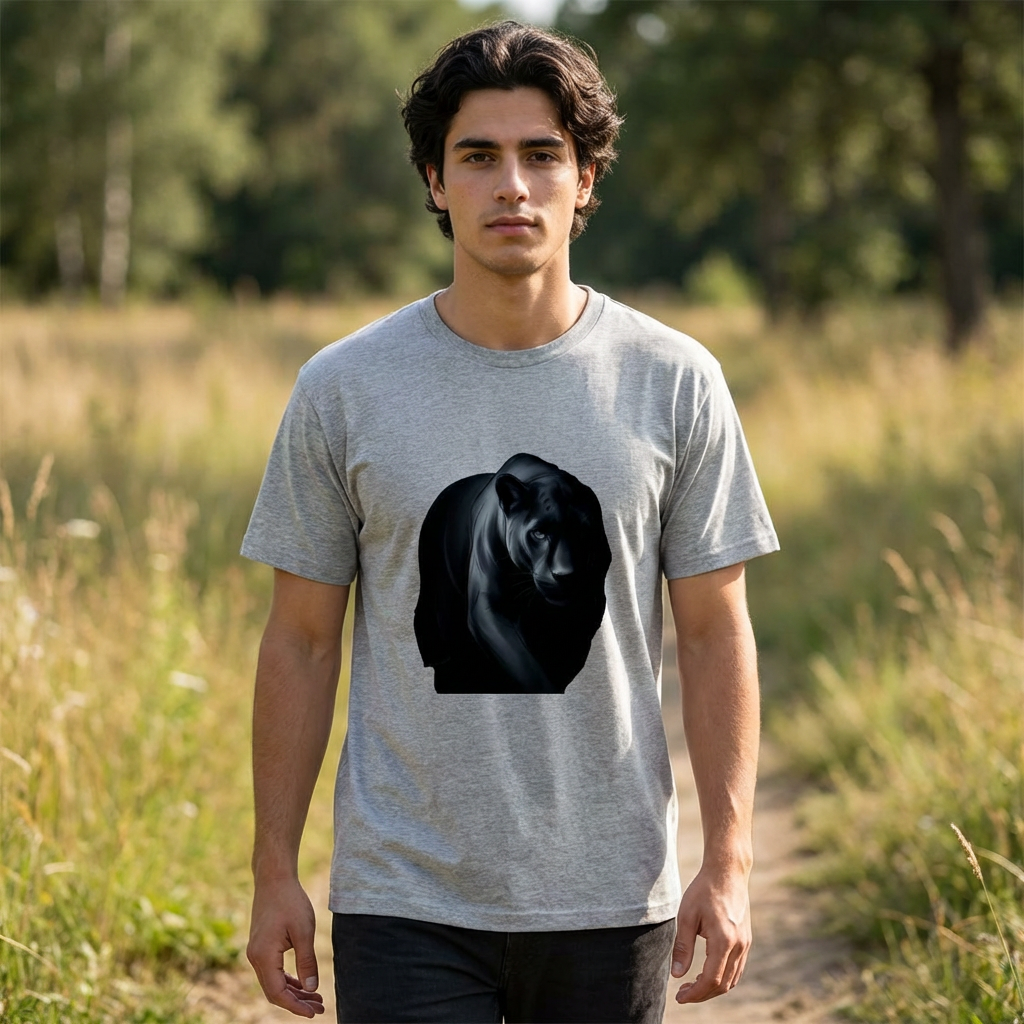 Midnight Panther Tee — Dark Minimal Graphic T-Shirt