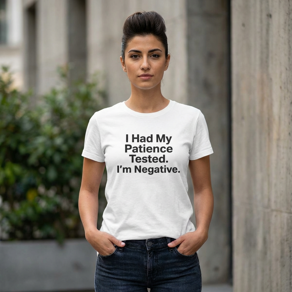 Patience Negative Graphic T-Shirt — Minimal Typographic Tee for Calm, Mindfulness & Everyday Wear
