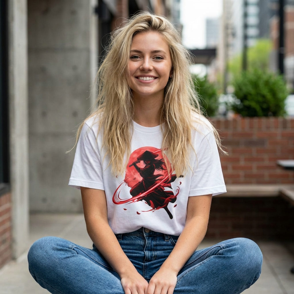 Crimson Samurai — Japanese Warrior Art Tee