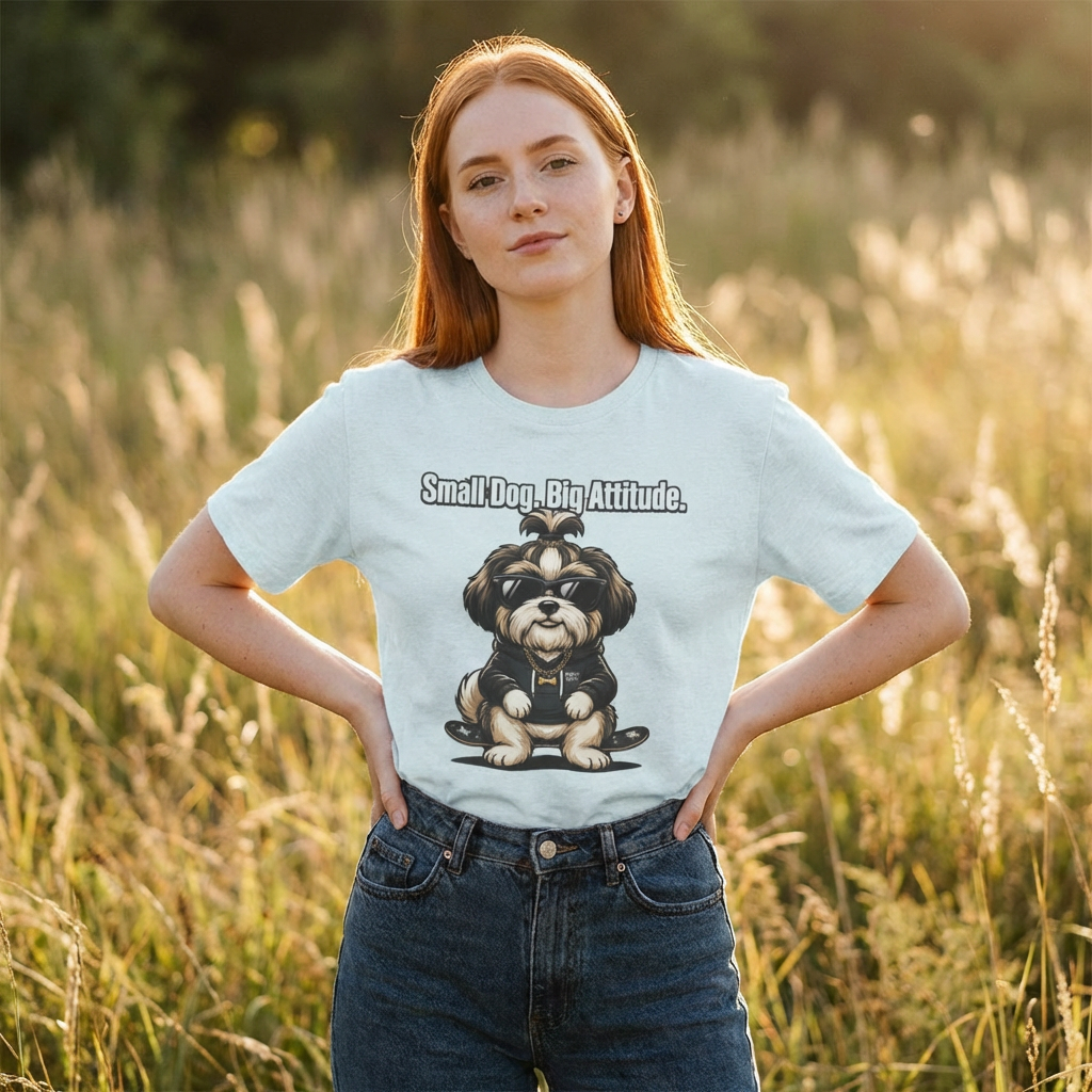 Small Dog, Big Attitude T-Shirt — Cute Funny Graphic Tee for Dog Lovers