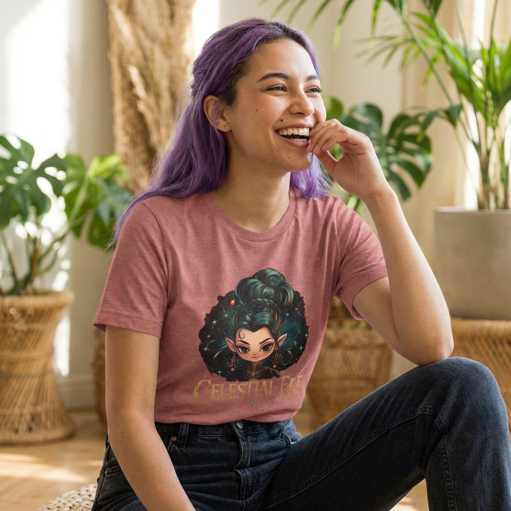 Celestial Elf Fantasy Tee — Cute Magical Girl Fairy T-Shirt