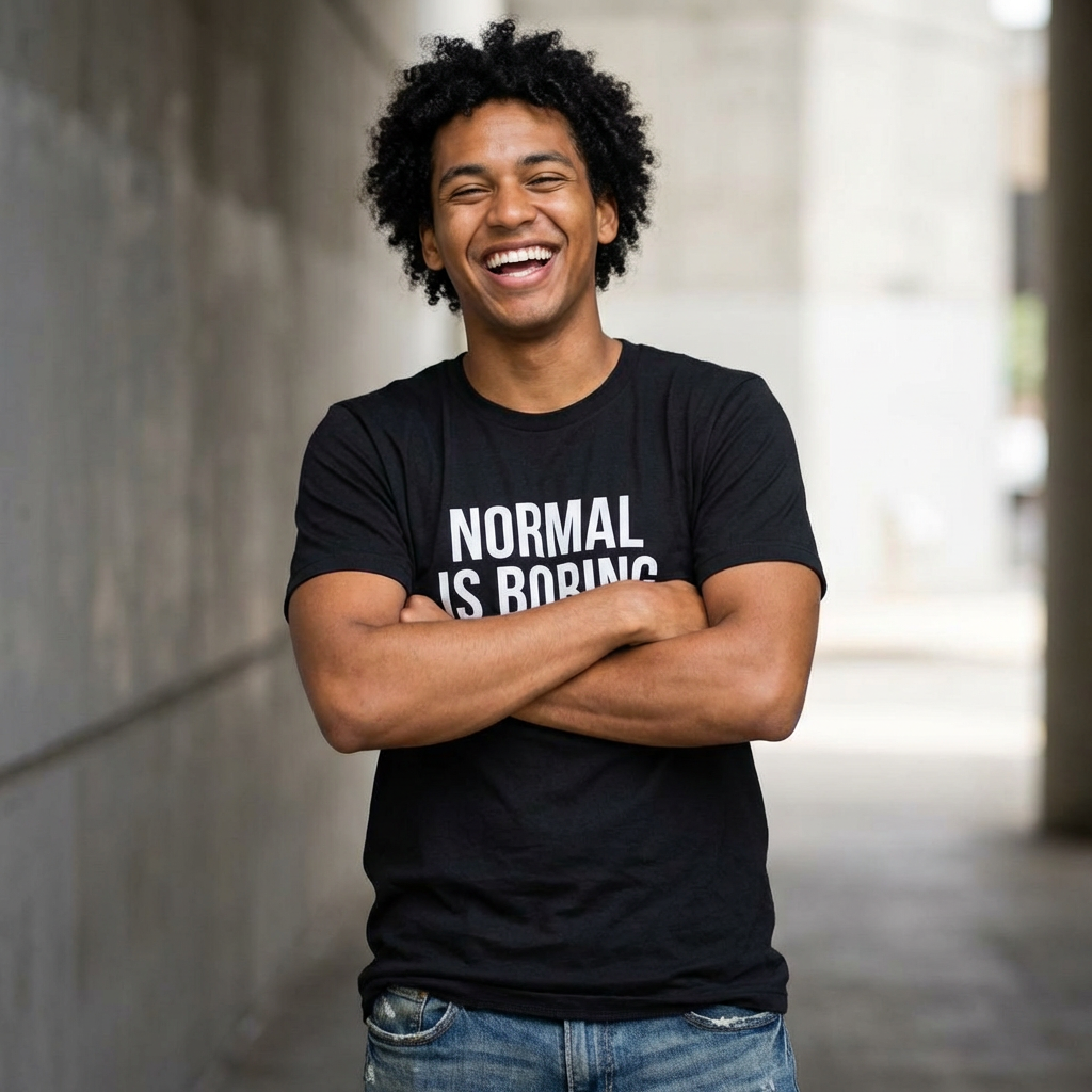Normal Is Boring Graphic Tee — Bold Minimalist Statement Shirt