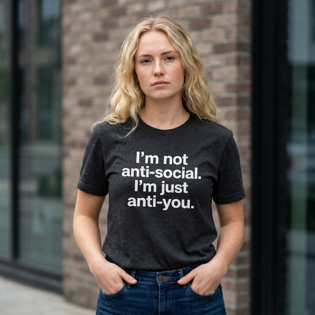 I'm Not Anti-Social Tee — Savage Humor Statement Shirt
