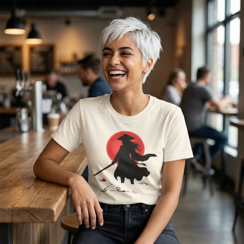 Samurai Red Sun T-Shirt — Minimal Japanese Aesthetic Tee