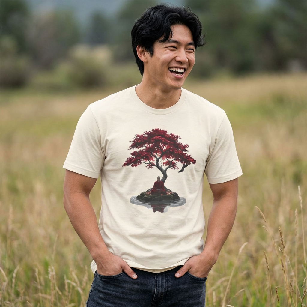 Inner Peace Oversized Boxy Tee — Relaxed Fit Mindfulness Graphic Shirt