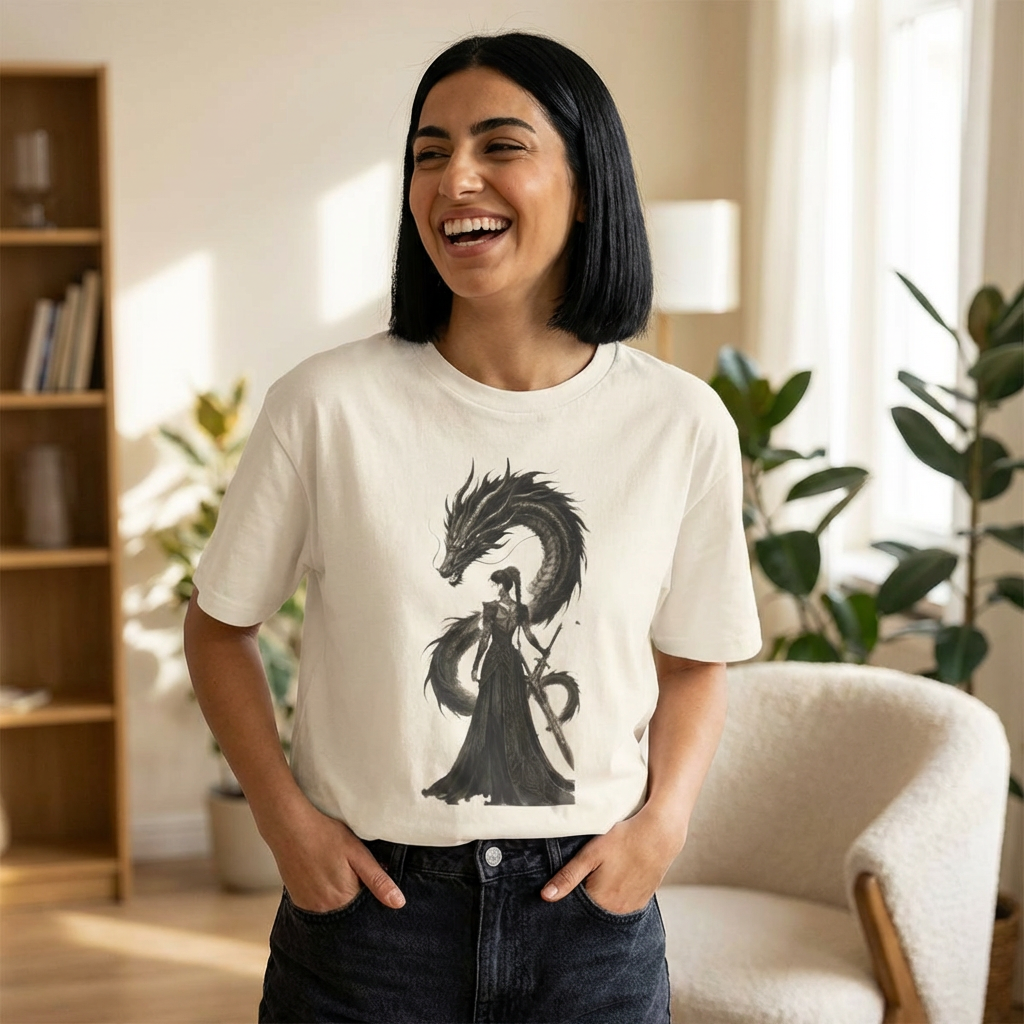 Dragon Empress Graphic Boxy Tee — Oversized Dragon Queen Shirt