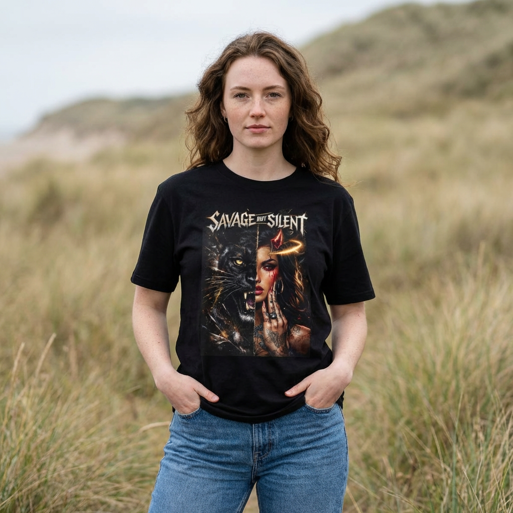 Savage But Silent Boxy Tee — Oversized Graphic T-Shirt