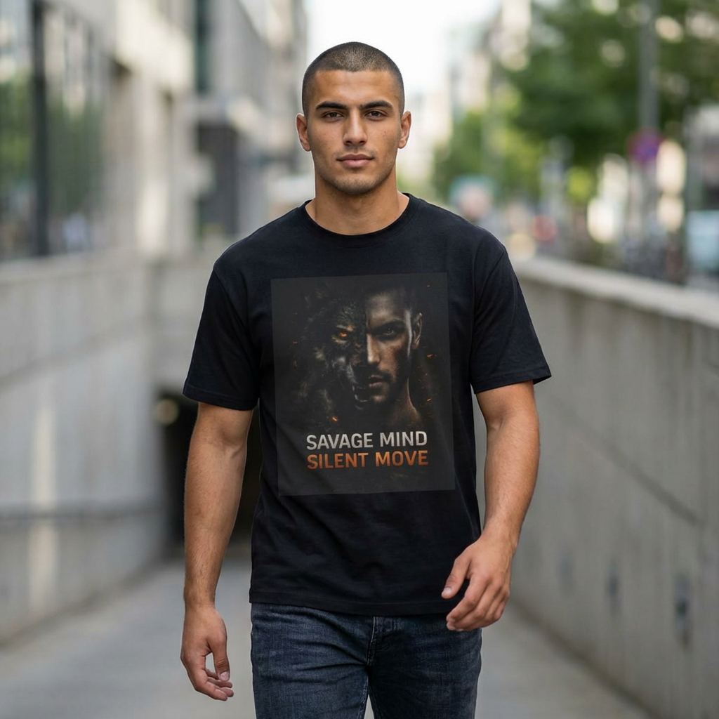 Savage Mind Silent Move Boxy Tee — Oversized Graphic T-Shirt