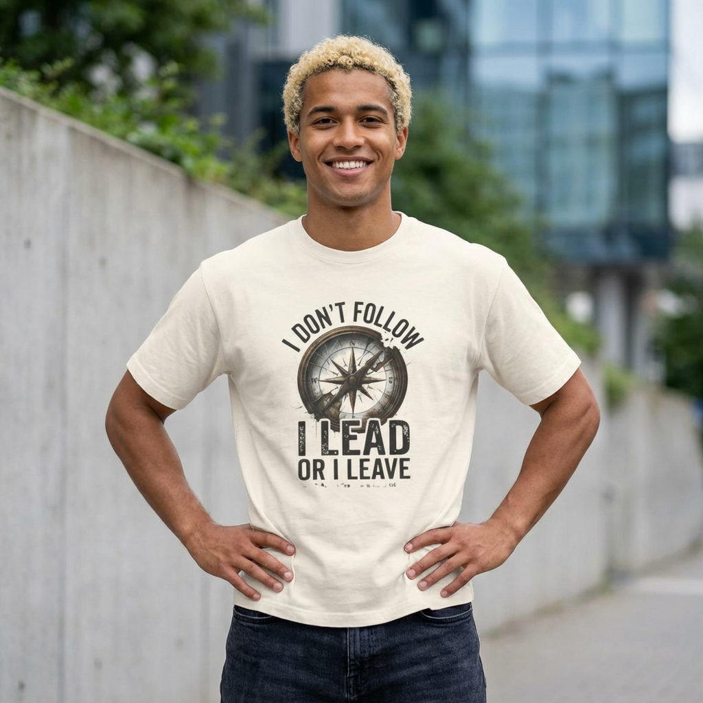 Lead, Don't Follow — Motivational Boxy T-Shirt