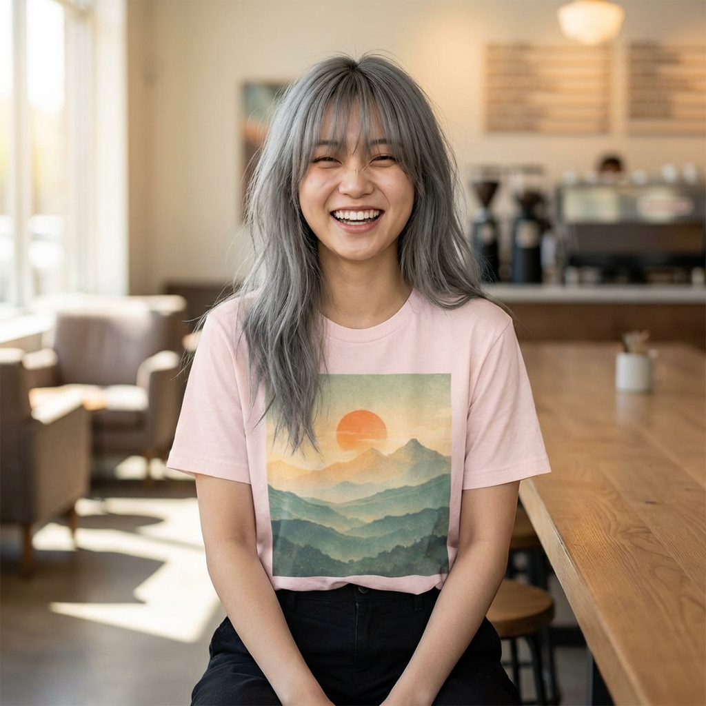 Sunset Serenity Mountain —Outdoor Graphic T-Shirt