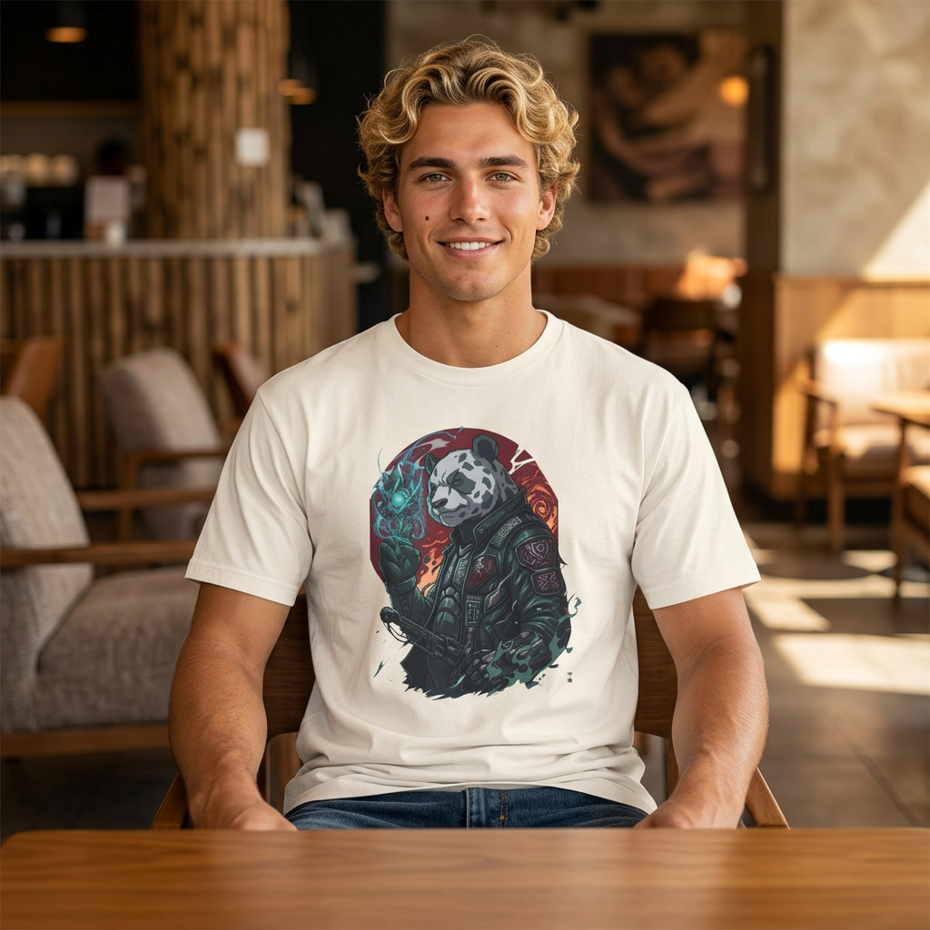 Cyber Panda Oversized Tee — Primal Circuit Collection